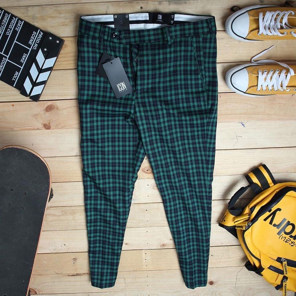 Quần tây ICON DENIM Plaid In Green