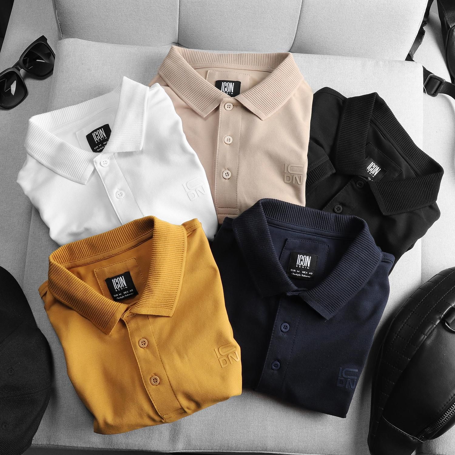 Áo polo ICON DENIM w logo