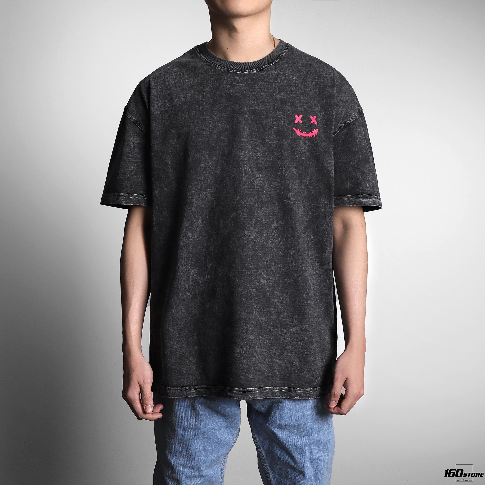 Áo thun BOUTON Heart Break wash acid oversize