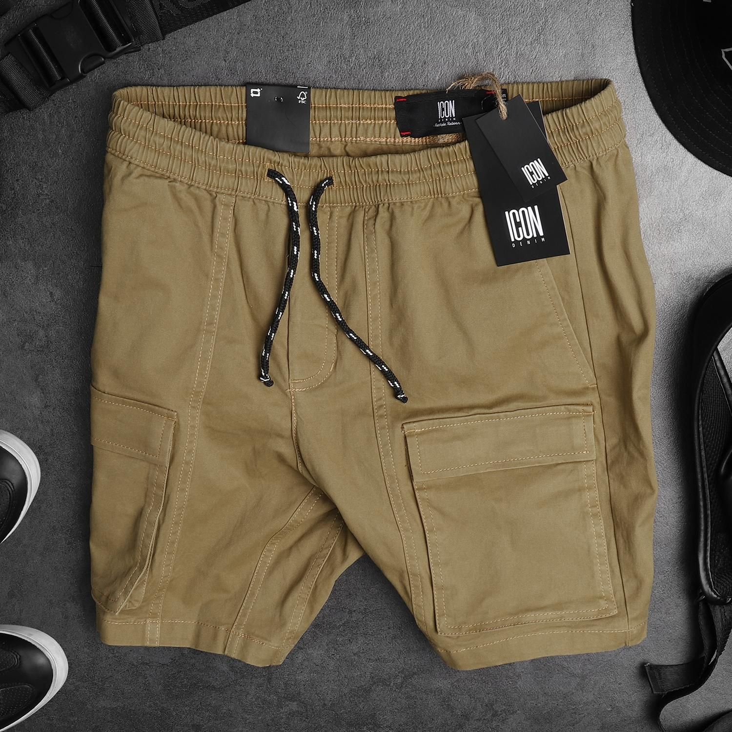 Quần short kaki ICON DENIM túi hộp