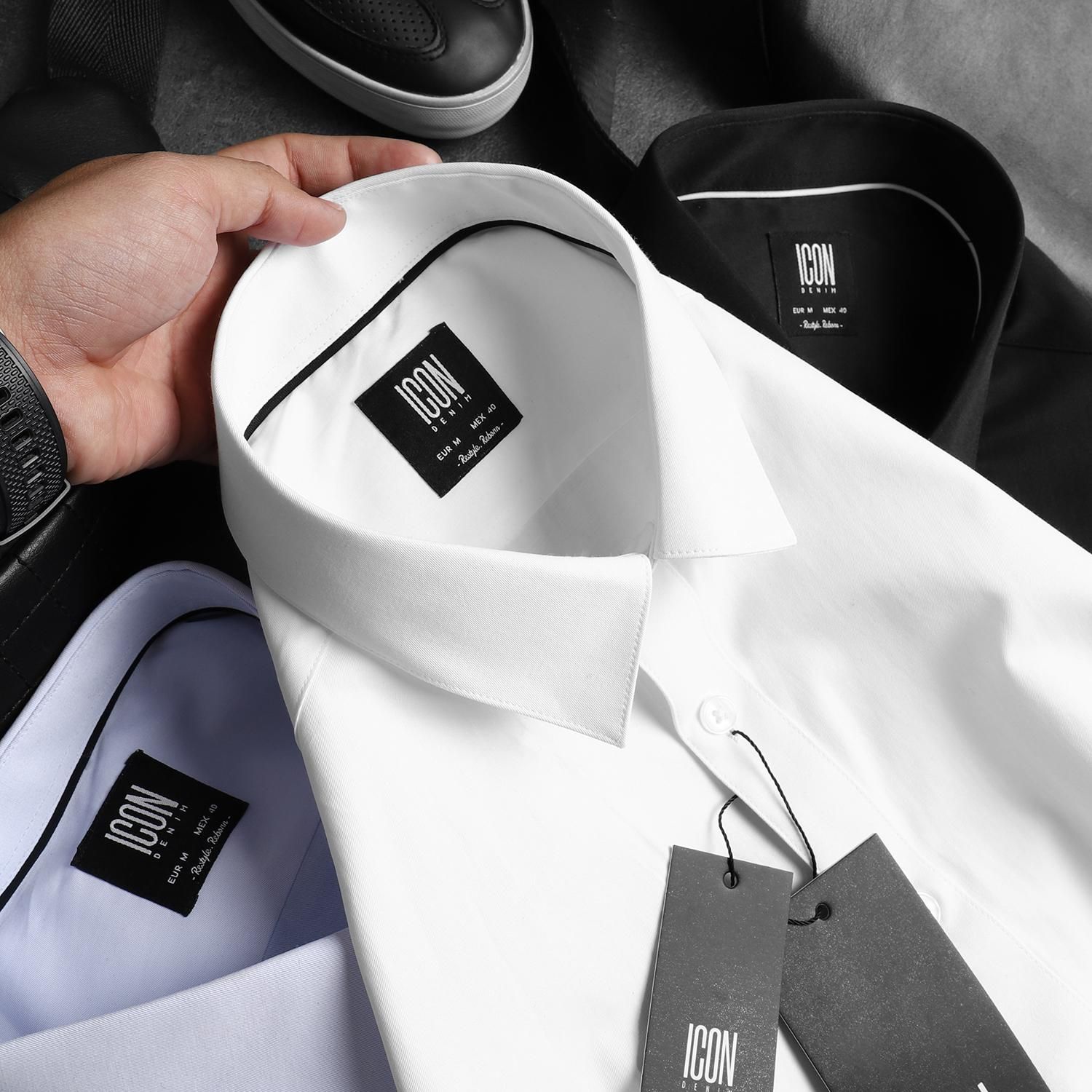 Áo sơmi ICON DENIM phối viền cổ