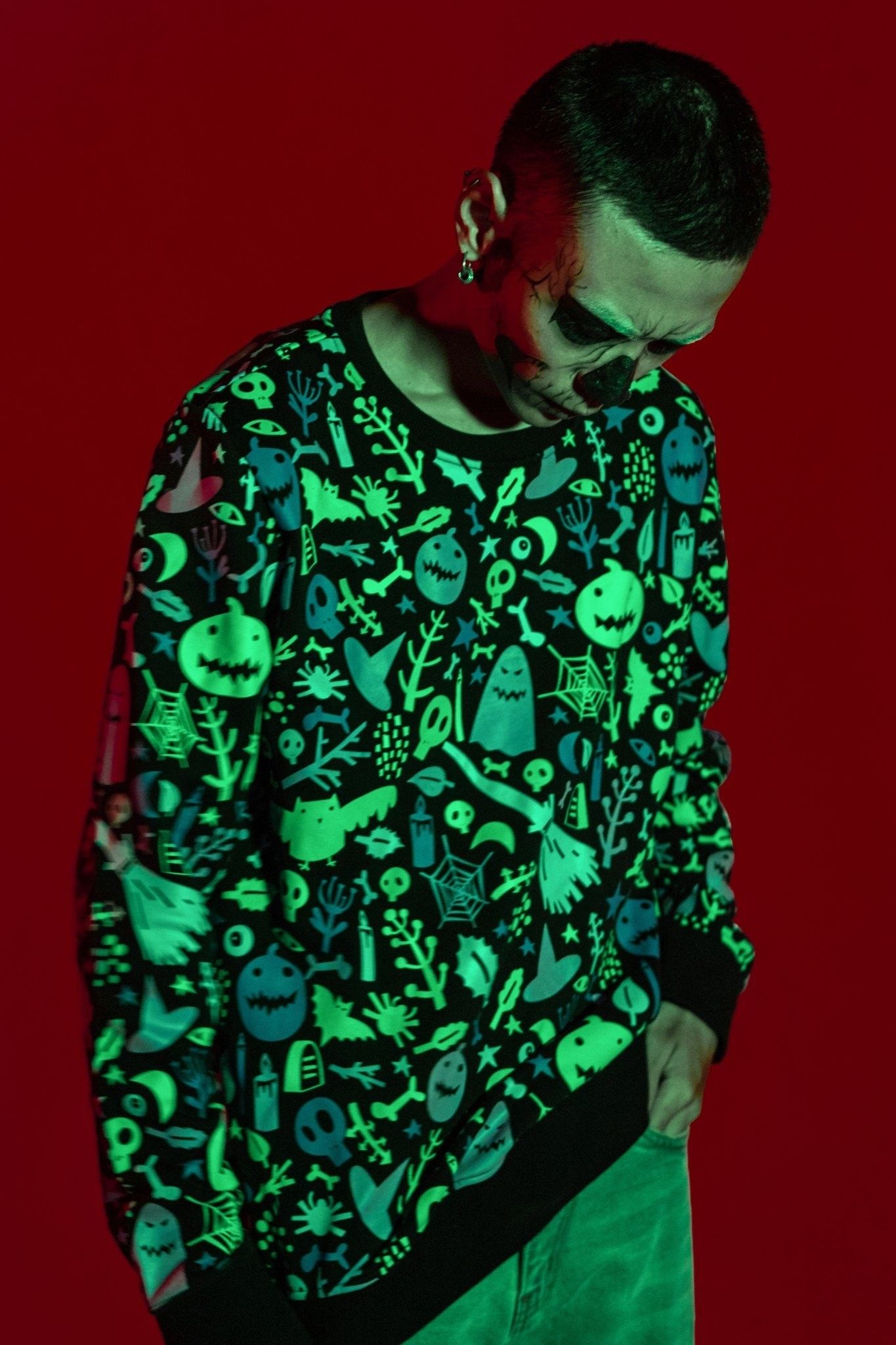 Sweatshirt ICON DENIM Black Skeleton