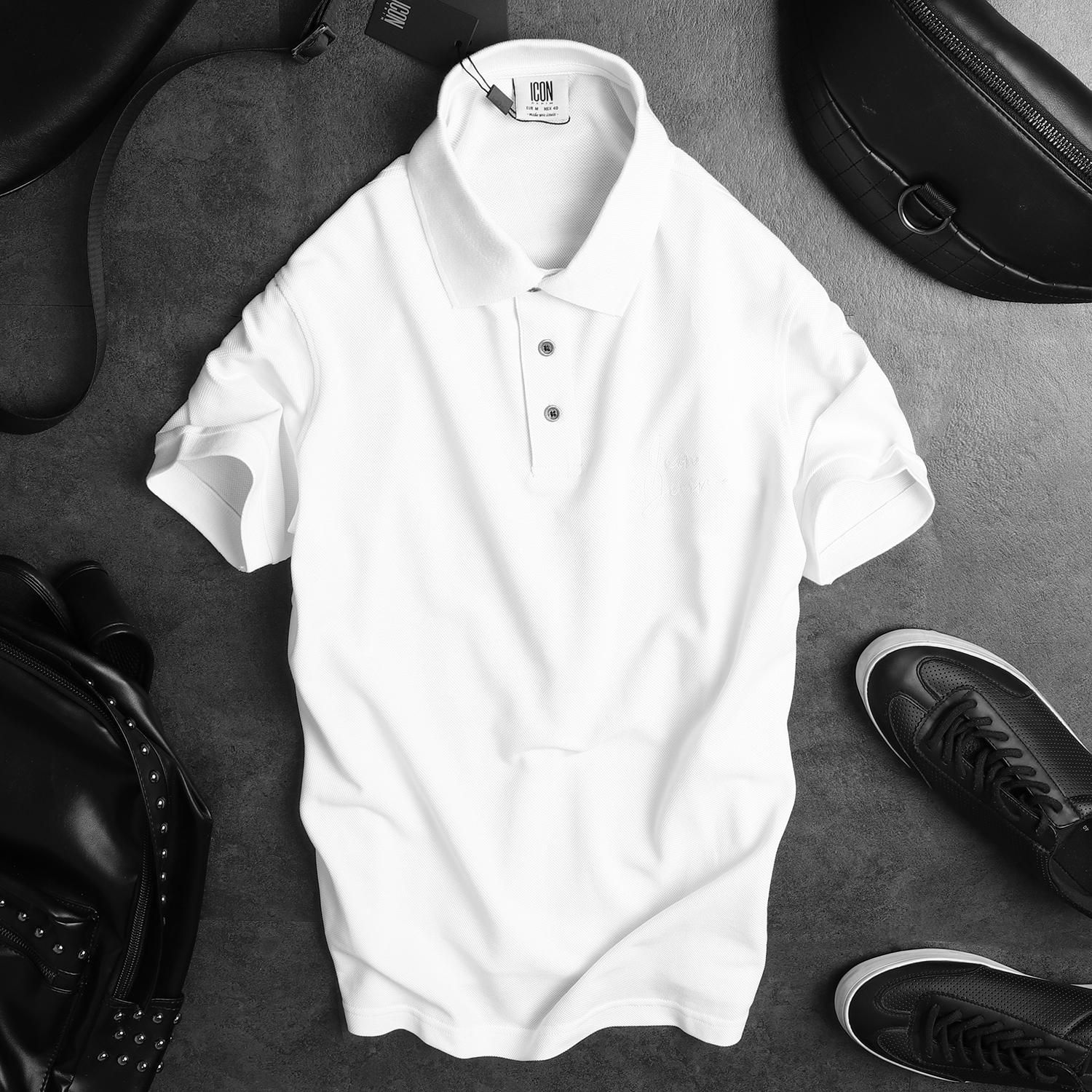 Áo polo ICON DENIM logo thêu