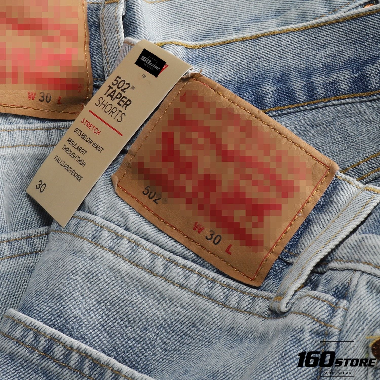 Quần short jean LVIS wash w rips