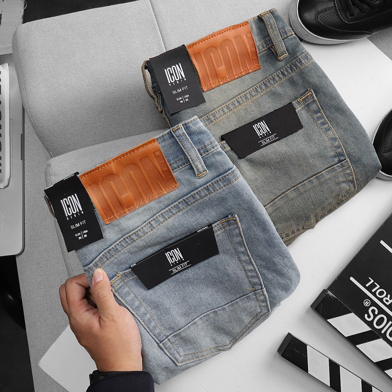 Quần short jean ICON DENIM slim