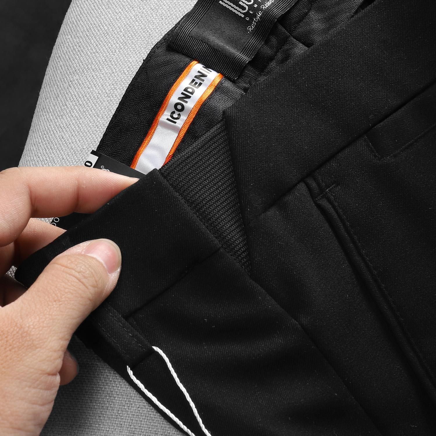 Quần tây ICON DENIM black slim