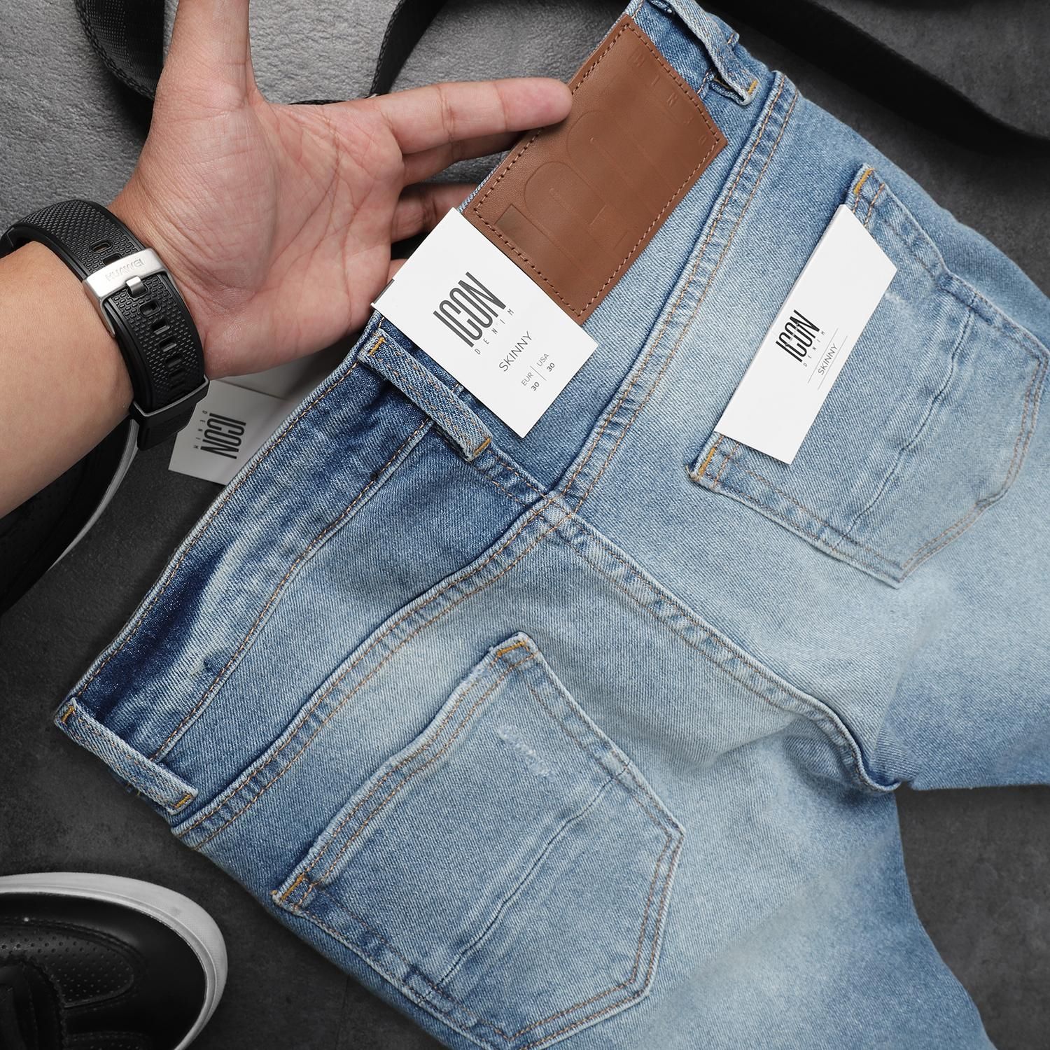 Quần jean ICON DENIM ripped slim fit