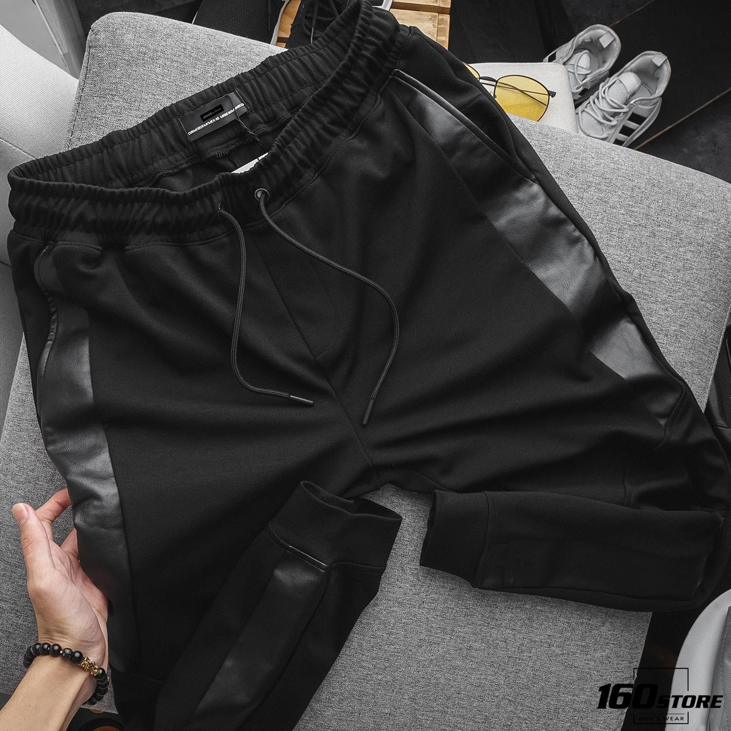 Quần Jogger ZRA w leather striped side ss20