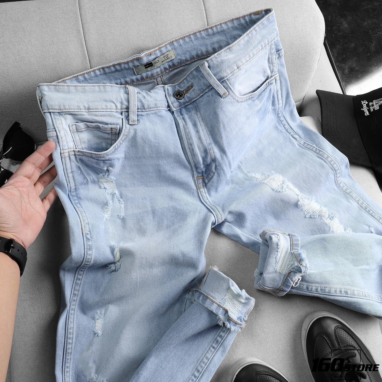 Quần jean M.N.G light blue ripped