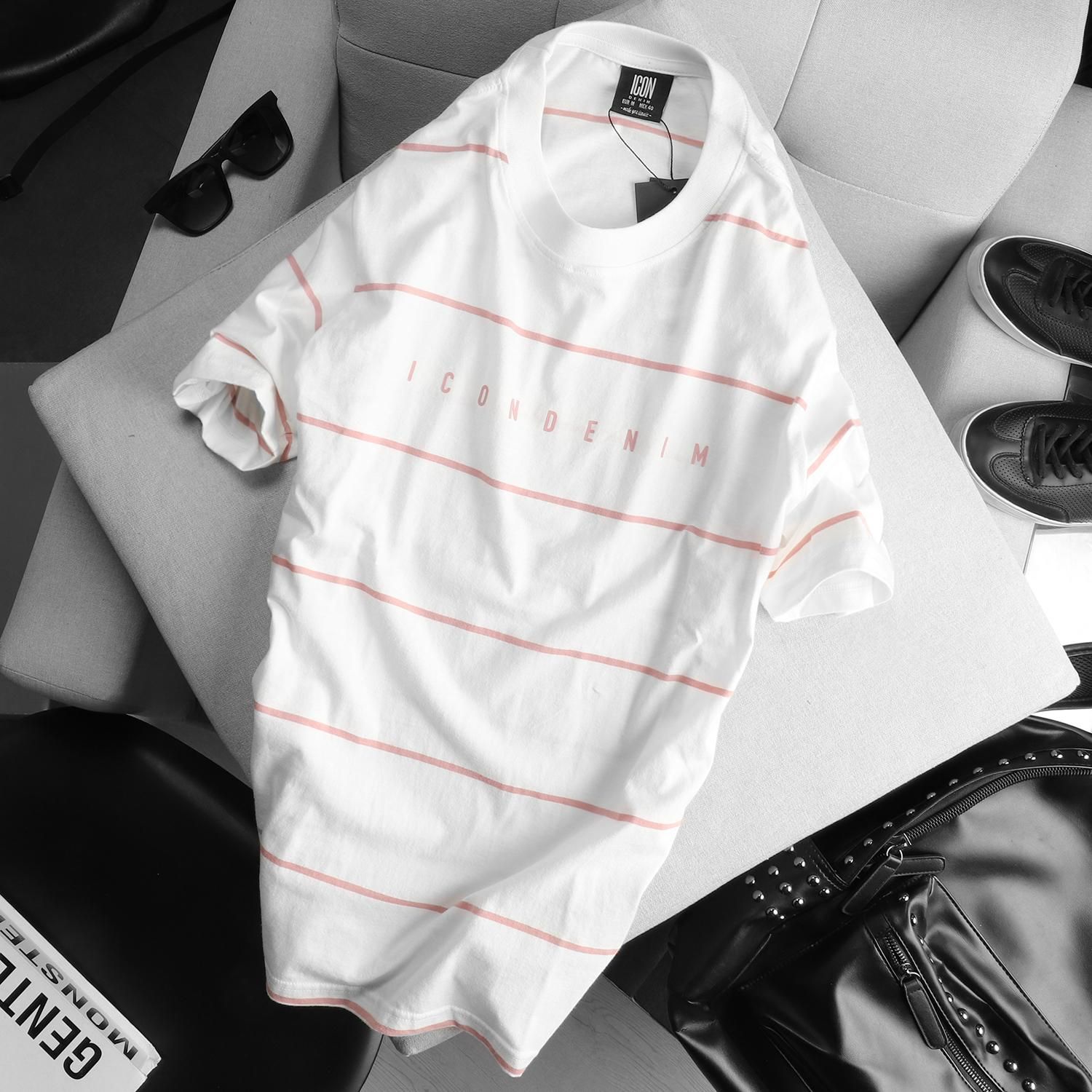 Áo thun ICON DENIM stripes