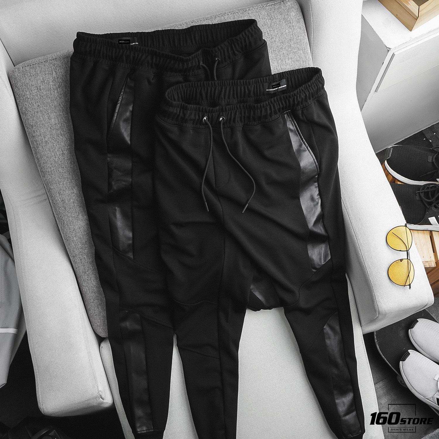 Quần Jogger ZRA w leather striped side ss20