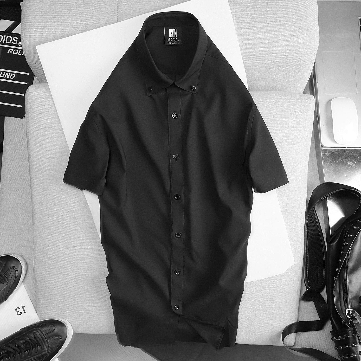 Áo sơmi tay ngắn ICON DENIM slim