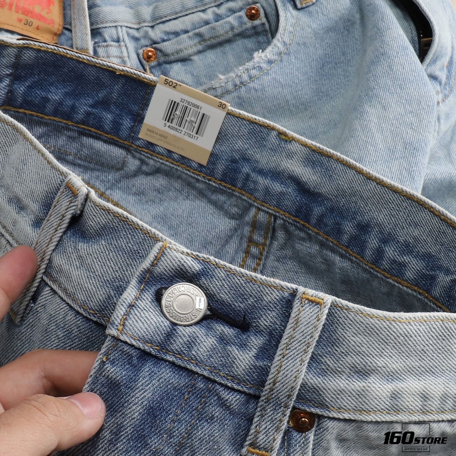 Quần short jean LVIS wash w rips