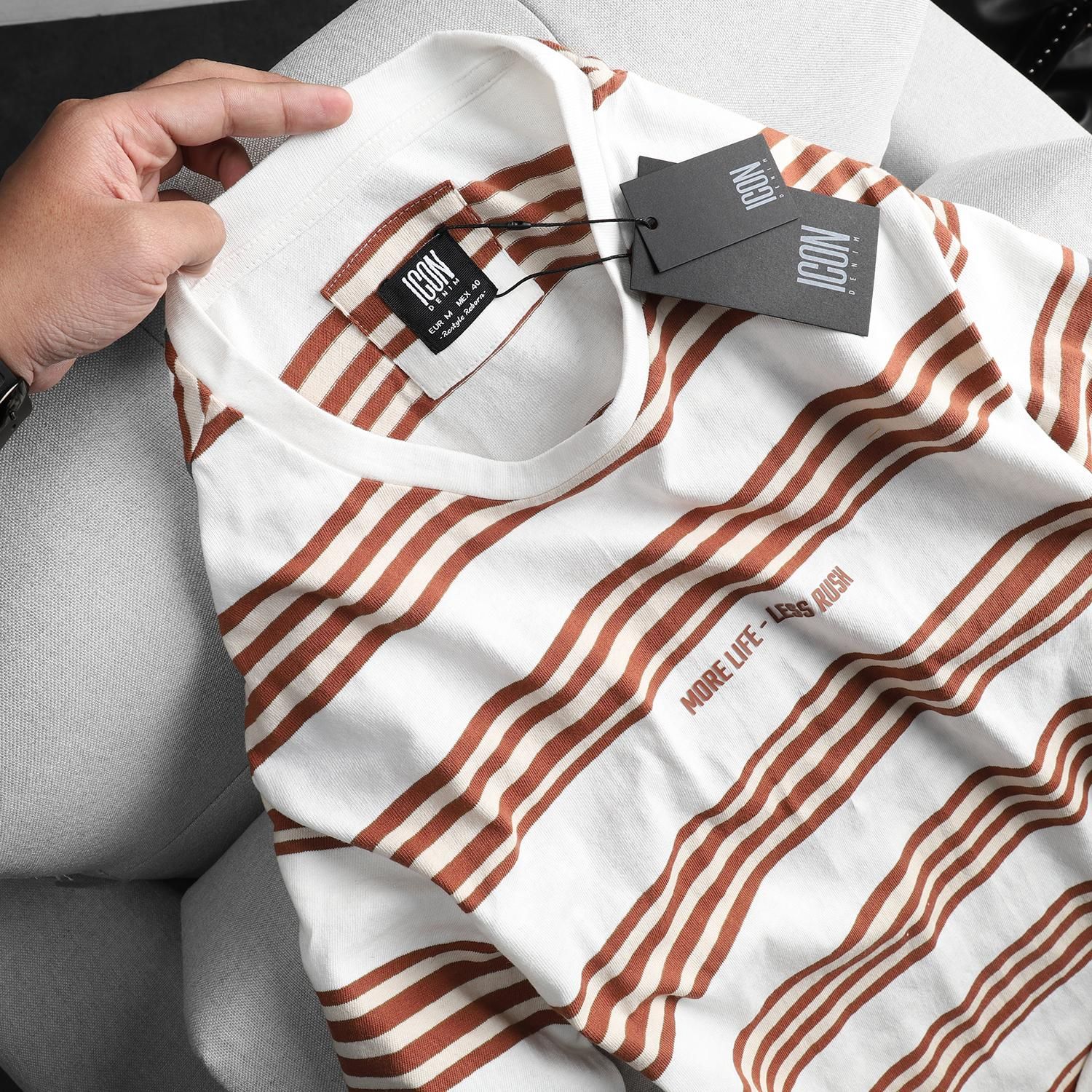 Áo thun ICON DENIM w stripes