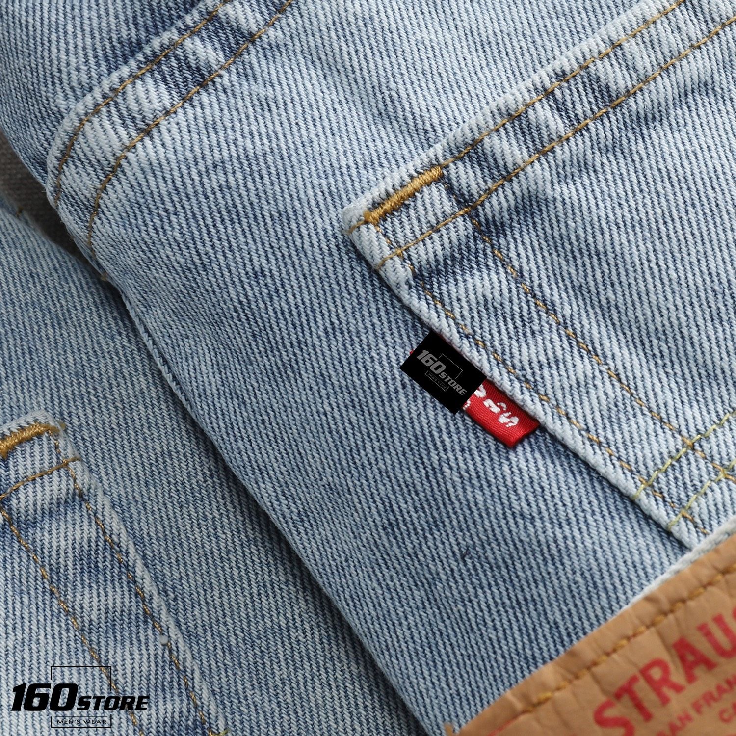 Quần short jean LVIS wash w rips