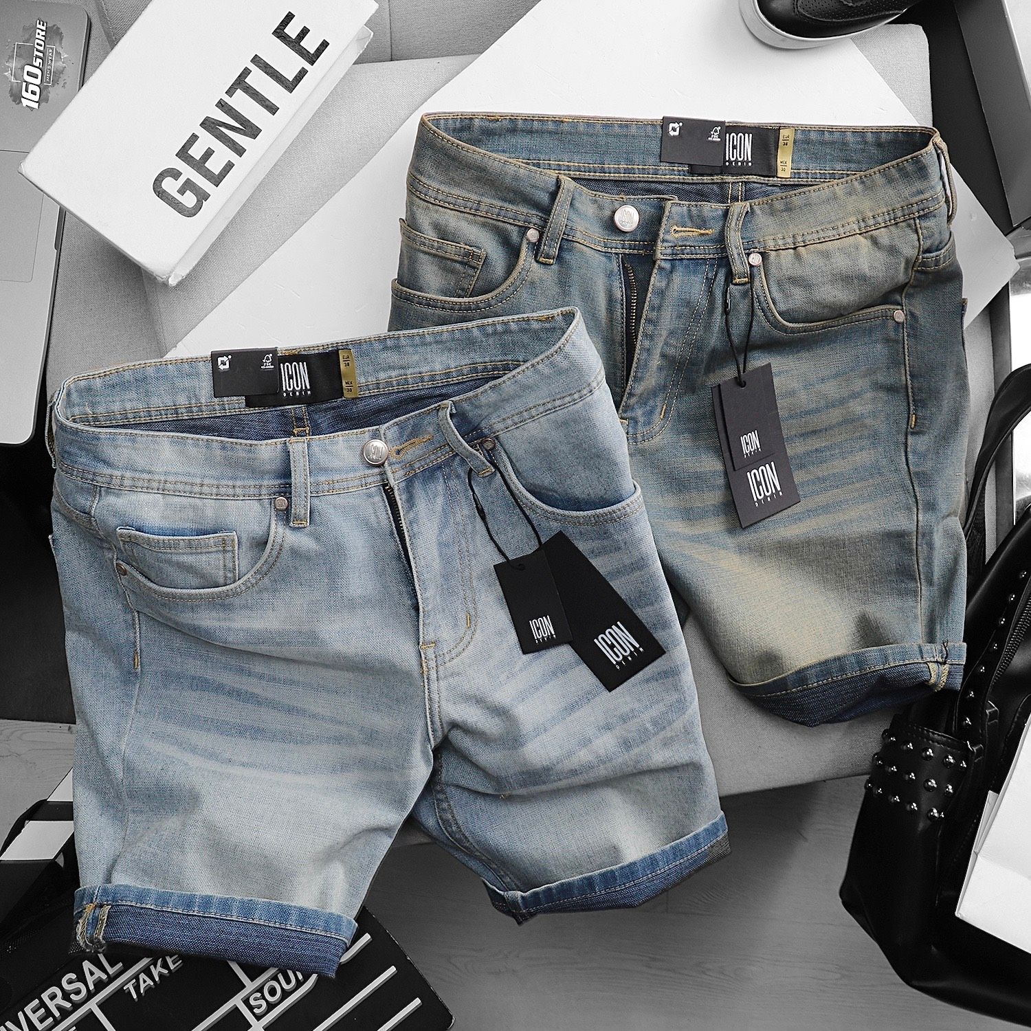 Quần short jean ICON DENIM slim