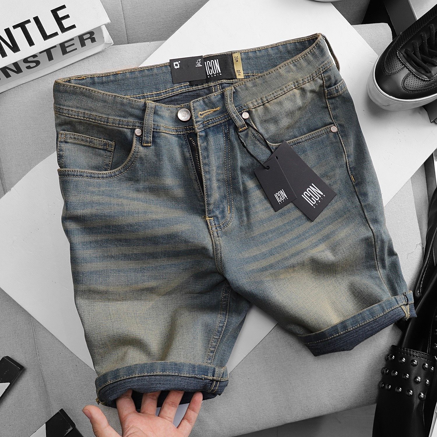 Quần short jean ICON DENIM slim