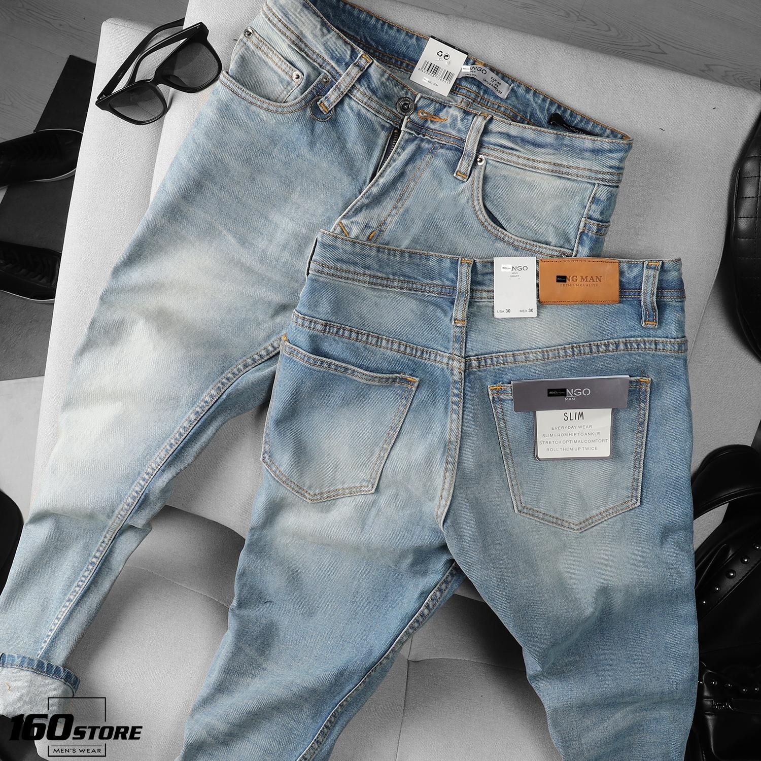 Quần jean M.N.G wash slim-fit