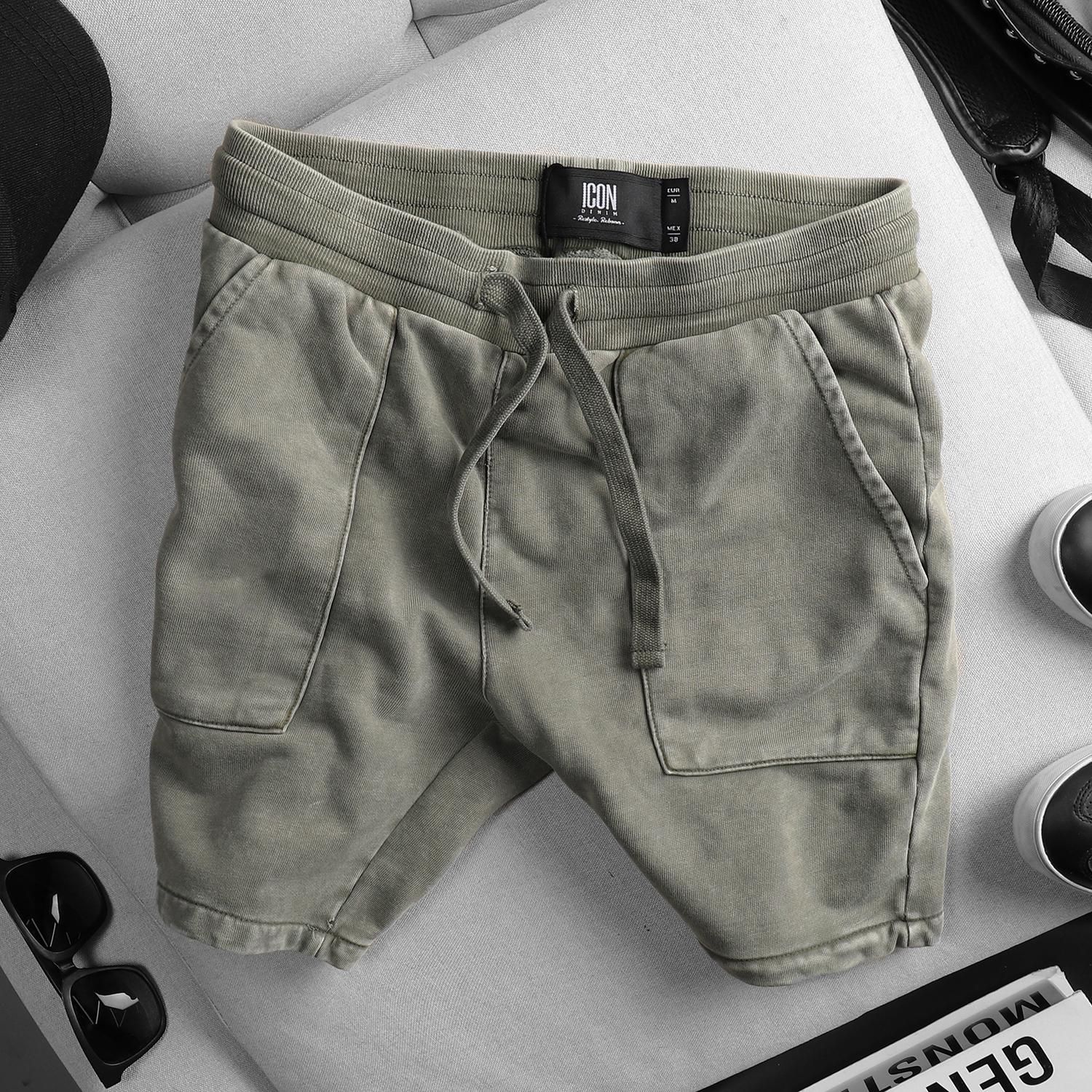 Quần short nỉ ICON DENIM wash