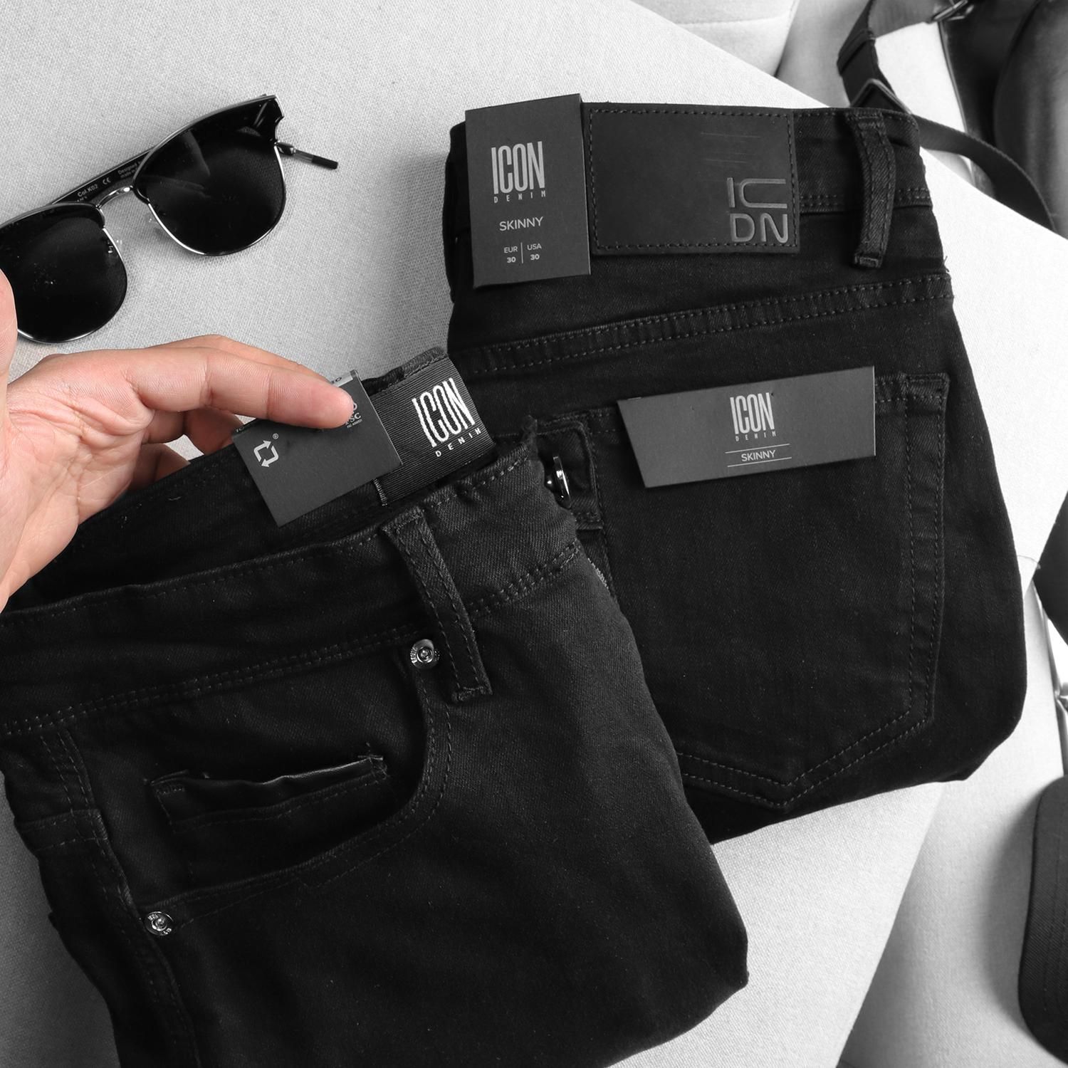 Quần short jean ICON DENIM black v2