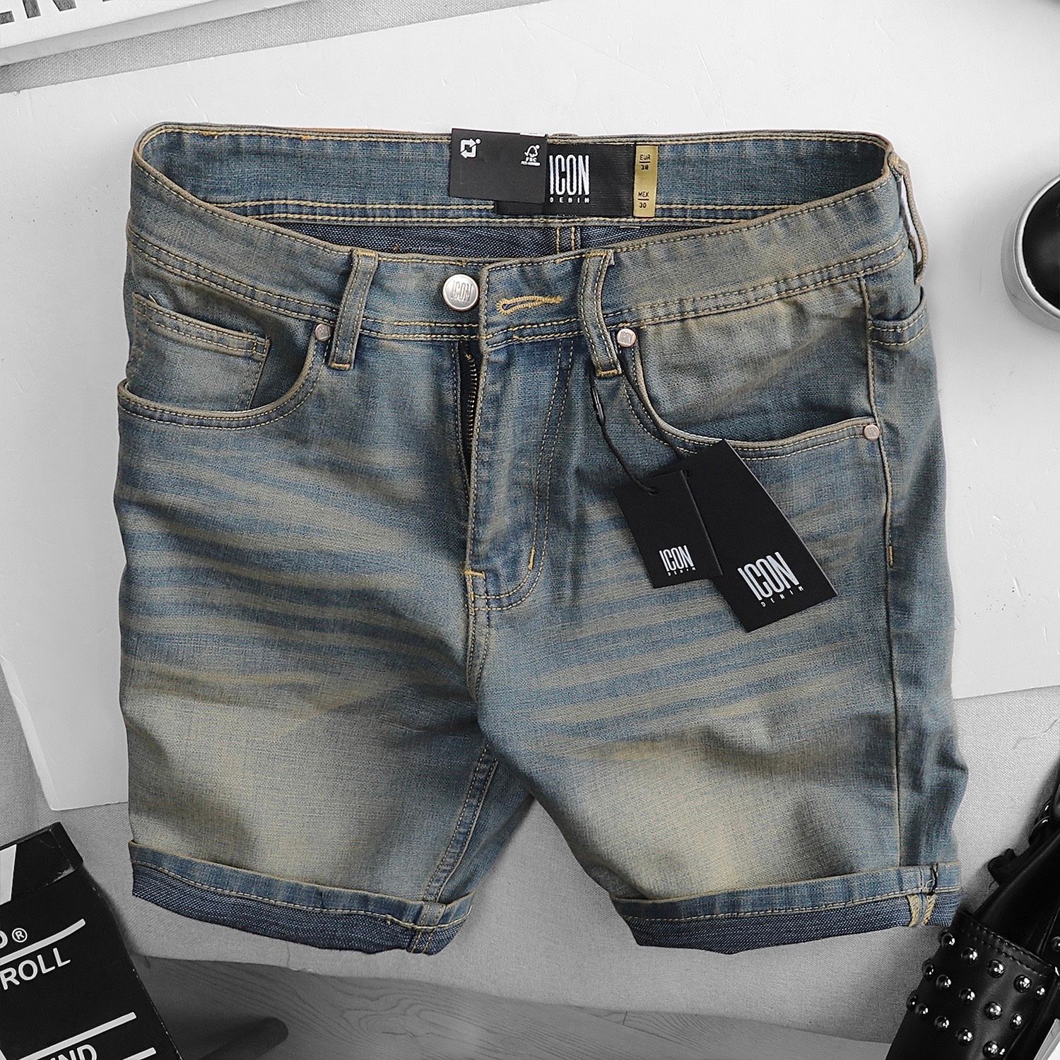 Quần short jean ICON DENIM slim