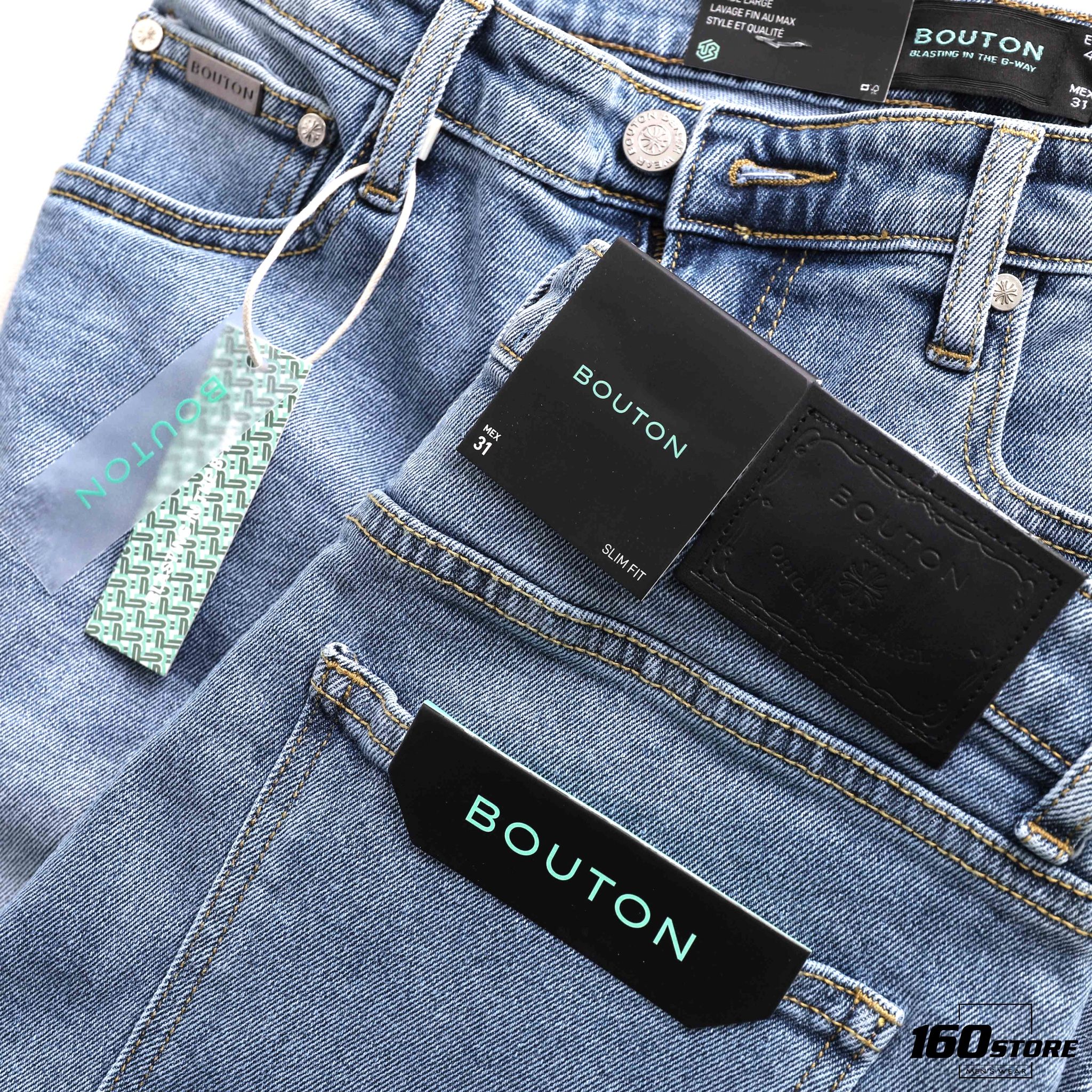 Quần short jeans BOUTON mix blue