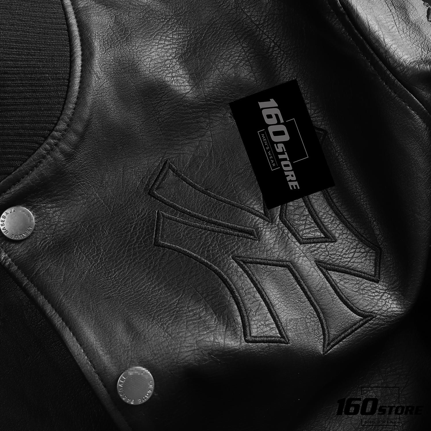 Áo khoác M.L.B black faux leather