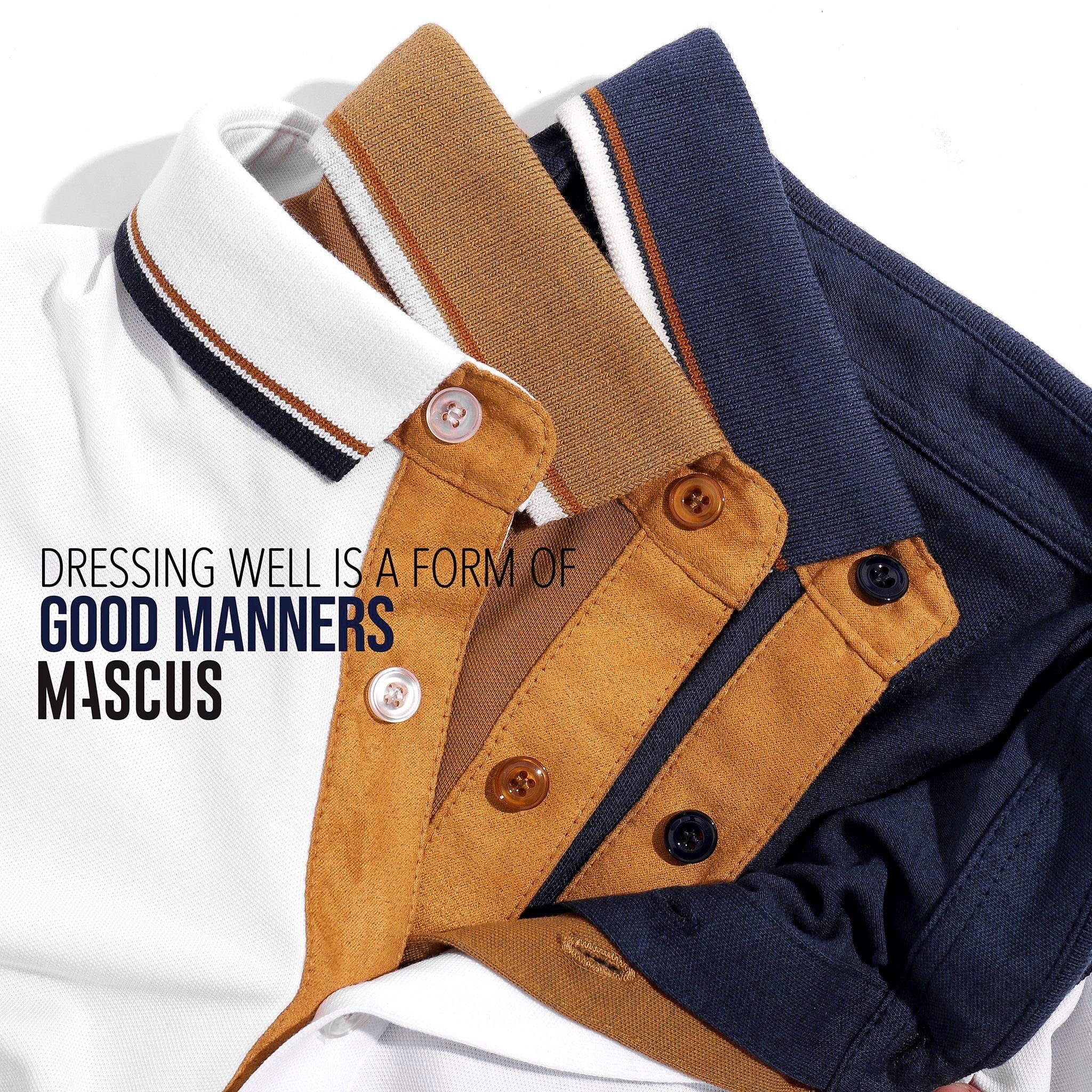 Áo polo MASCUS w suede details