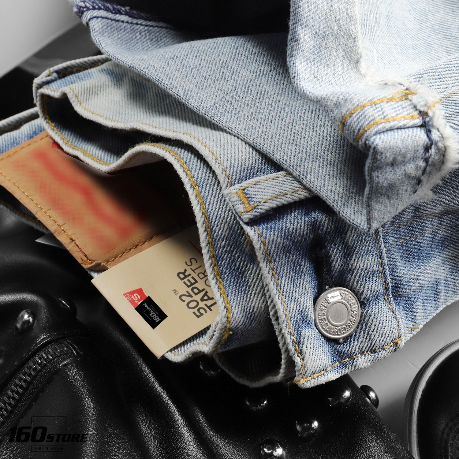 Quần short jean LVIS wash ripped