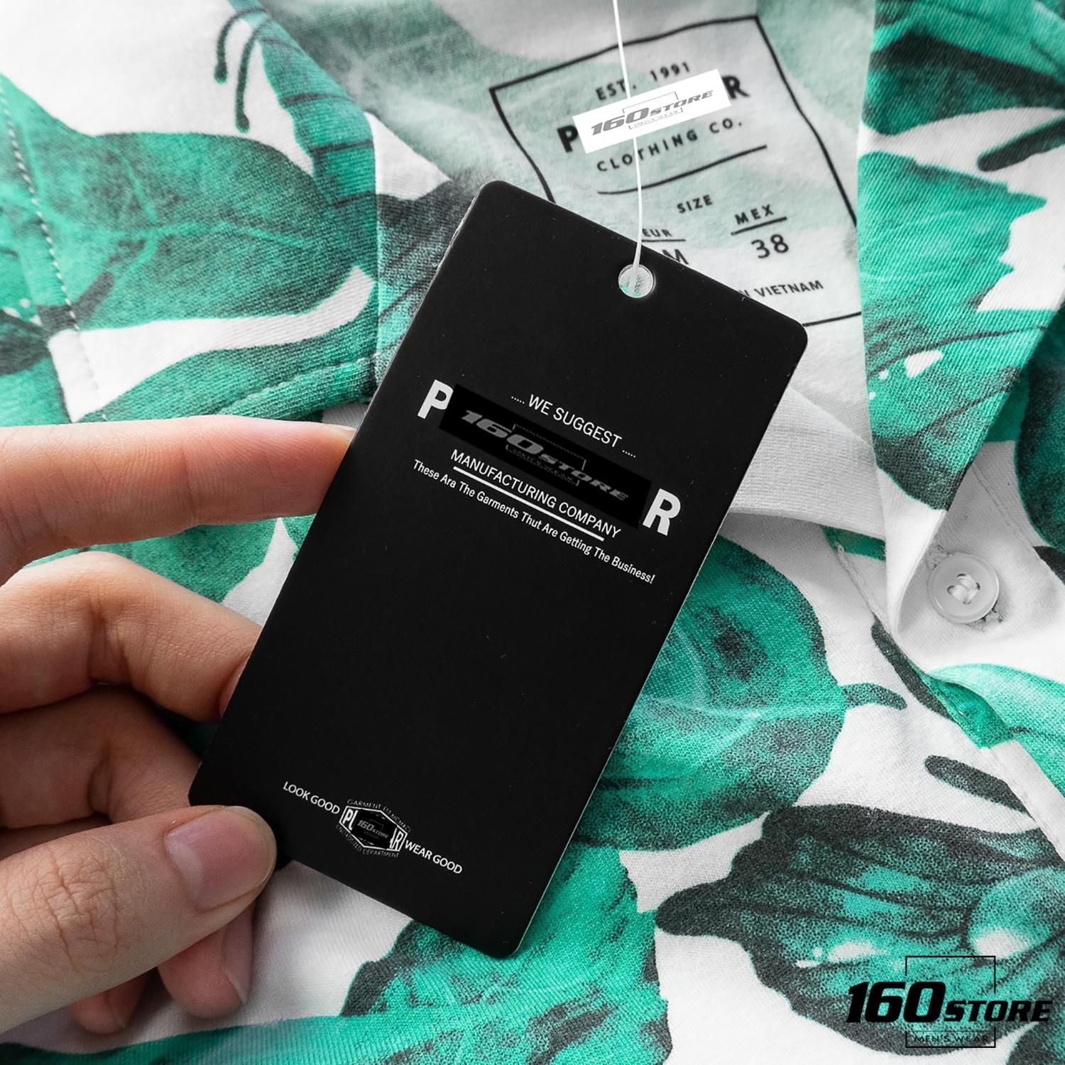 Áo Polo P.B cổ vest họa tiết