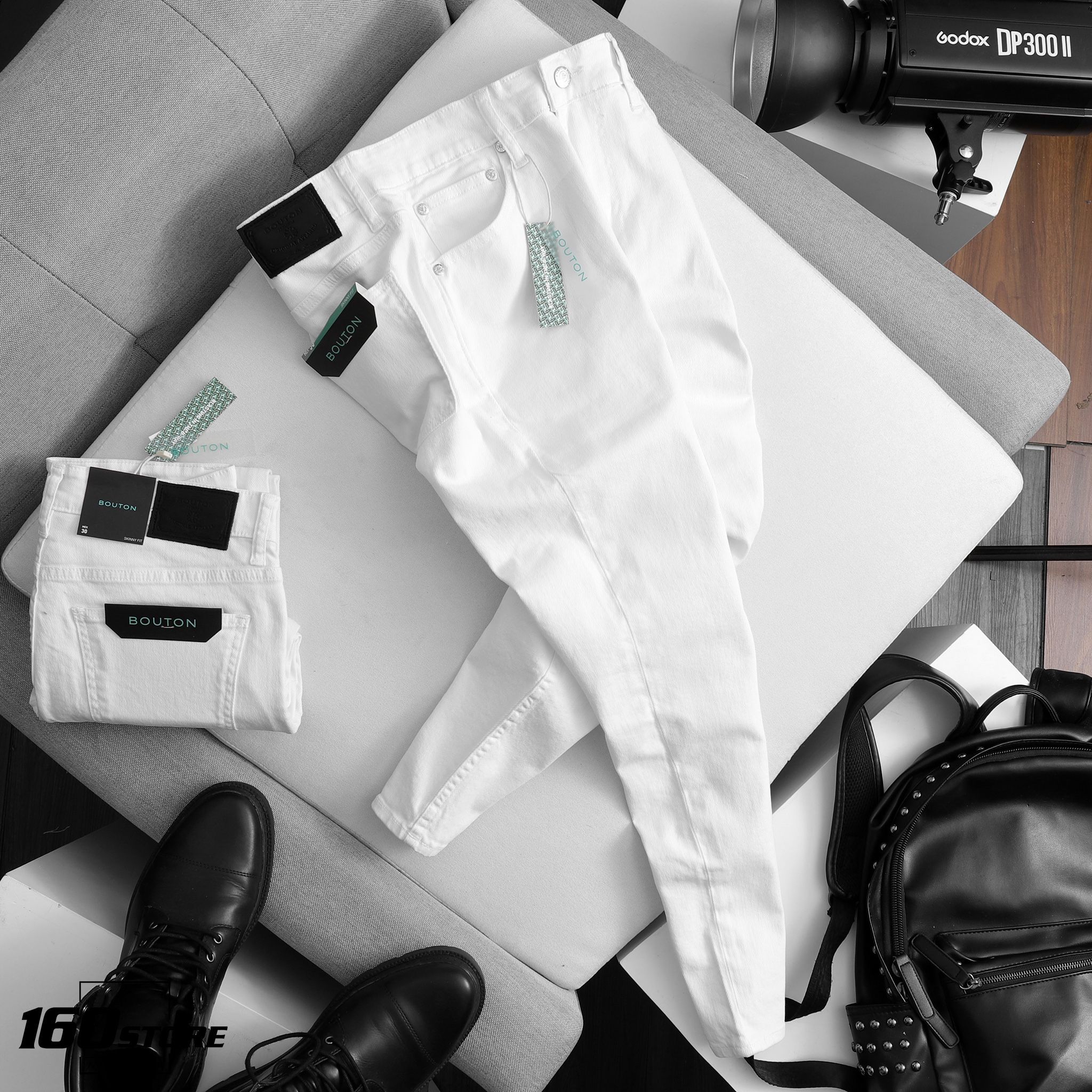 Quần jeans BOUTON white skinny