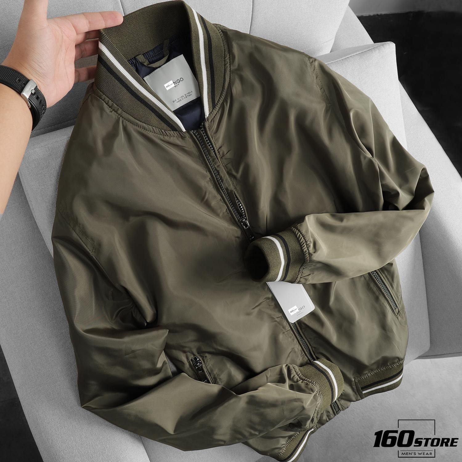 Áo khoác bomber M.N.G phối sọc