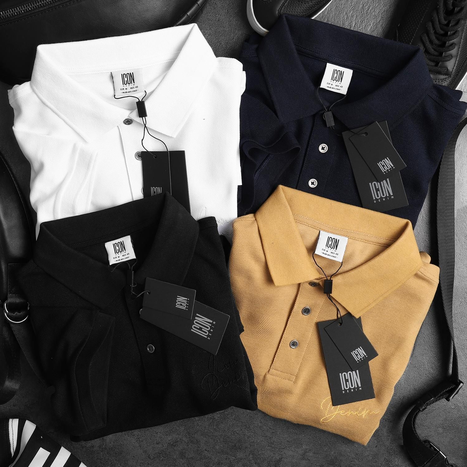 Áo polo ICON DENIM logo thêu
