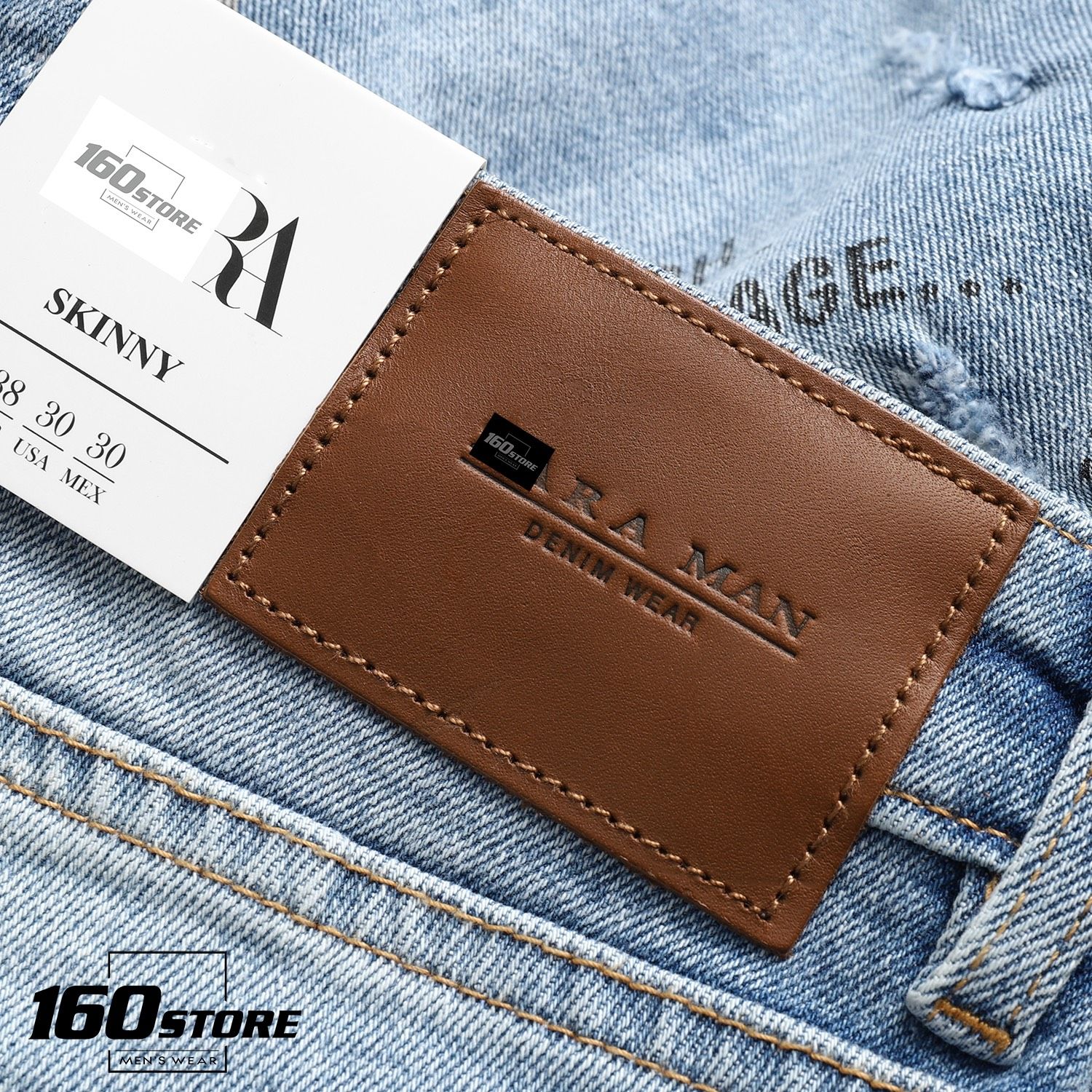 Quần jean ZRA skinny printed