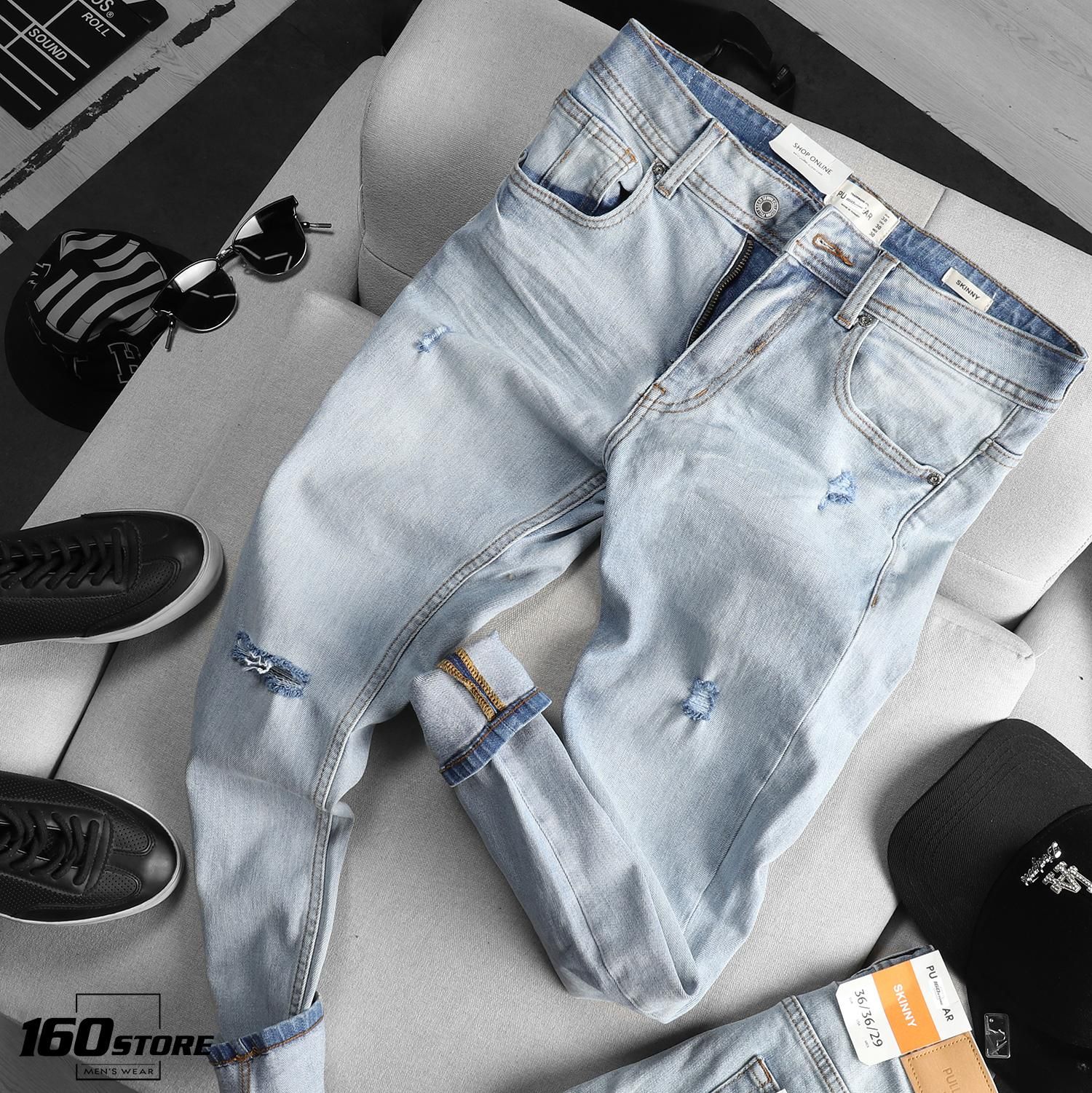 Quần jean P.B light blue ripped