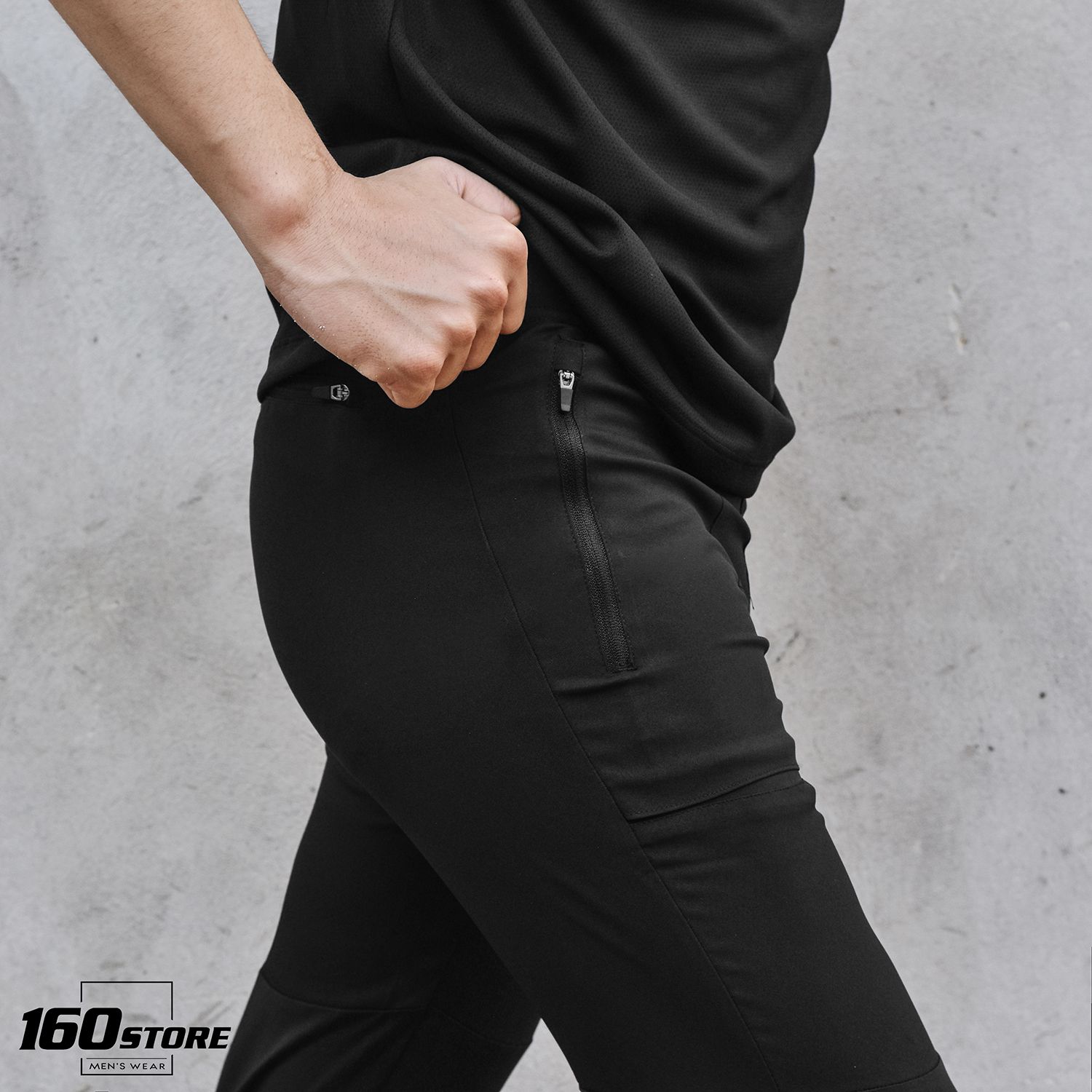 Quần RUNPOW running tights in black