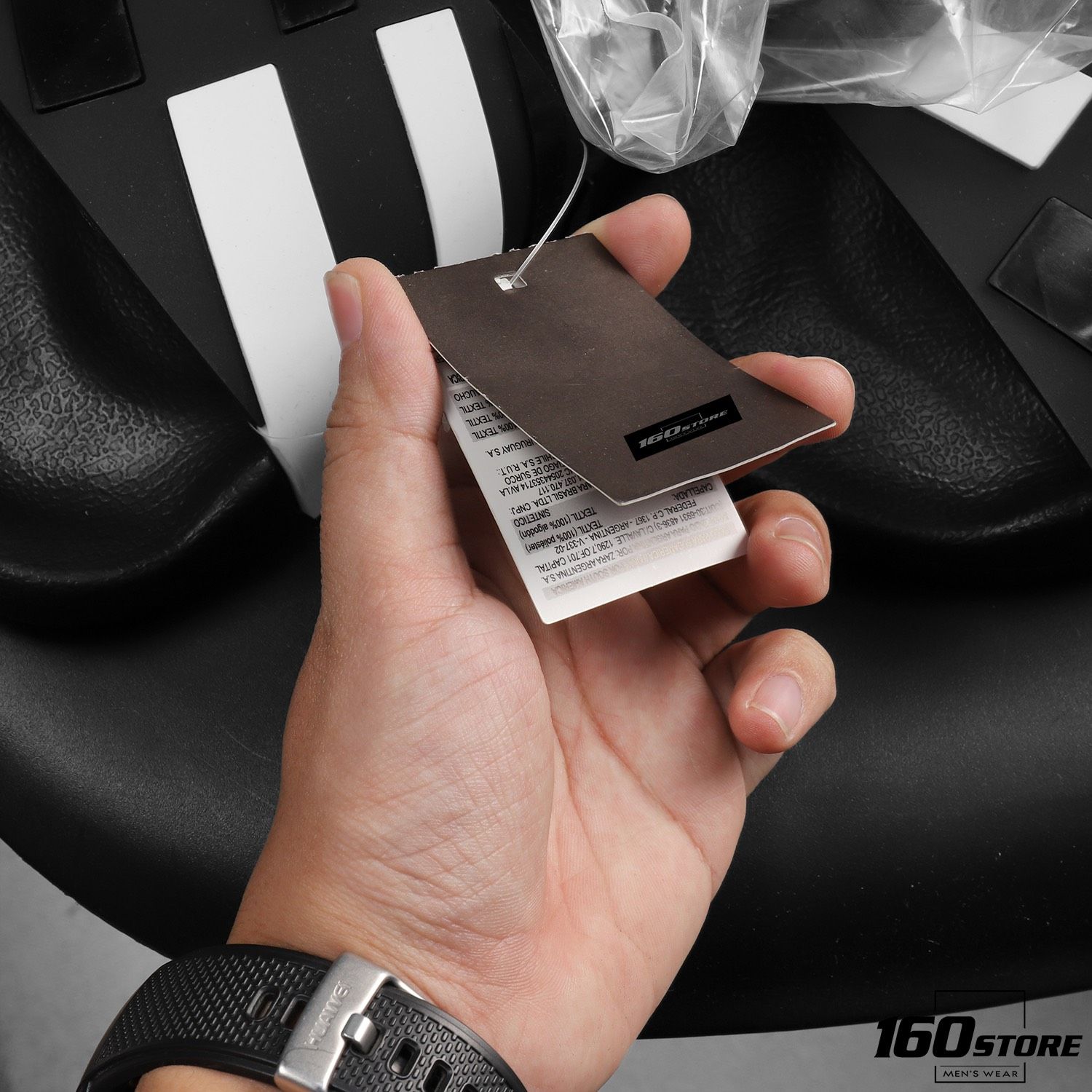 Dép ZRA black & white stripes