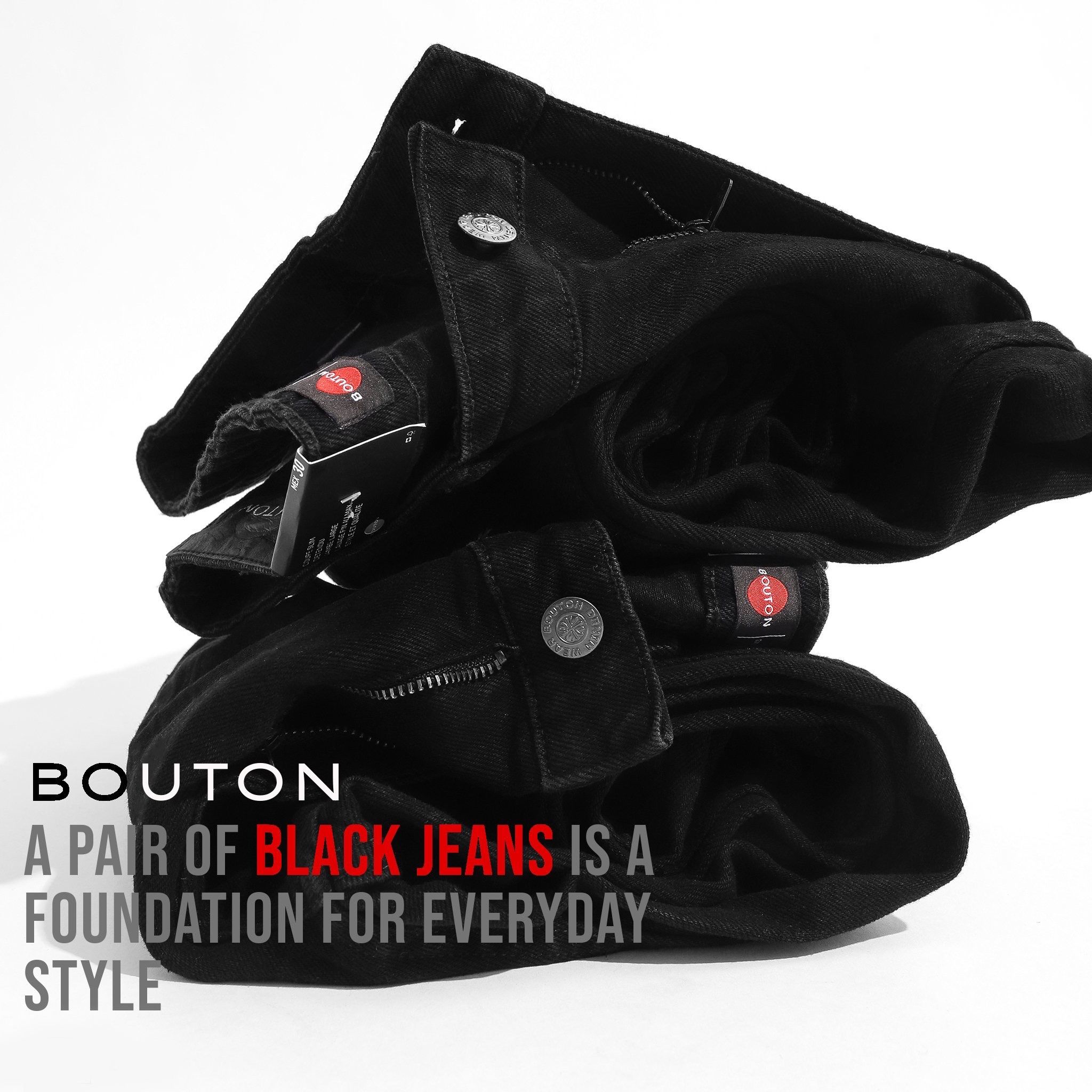 Quần jeans BOUTON Black Slim