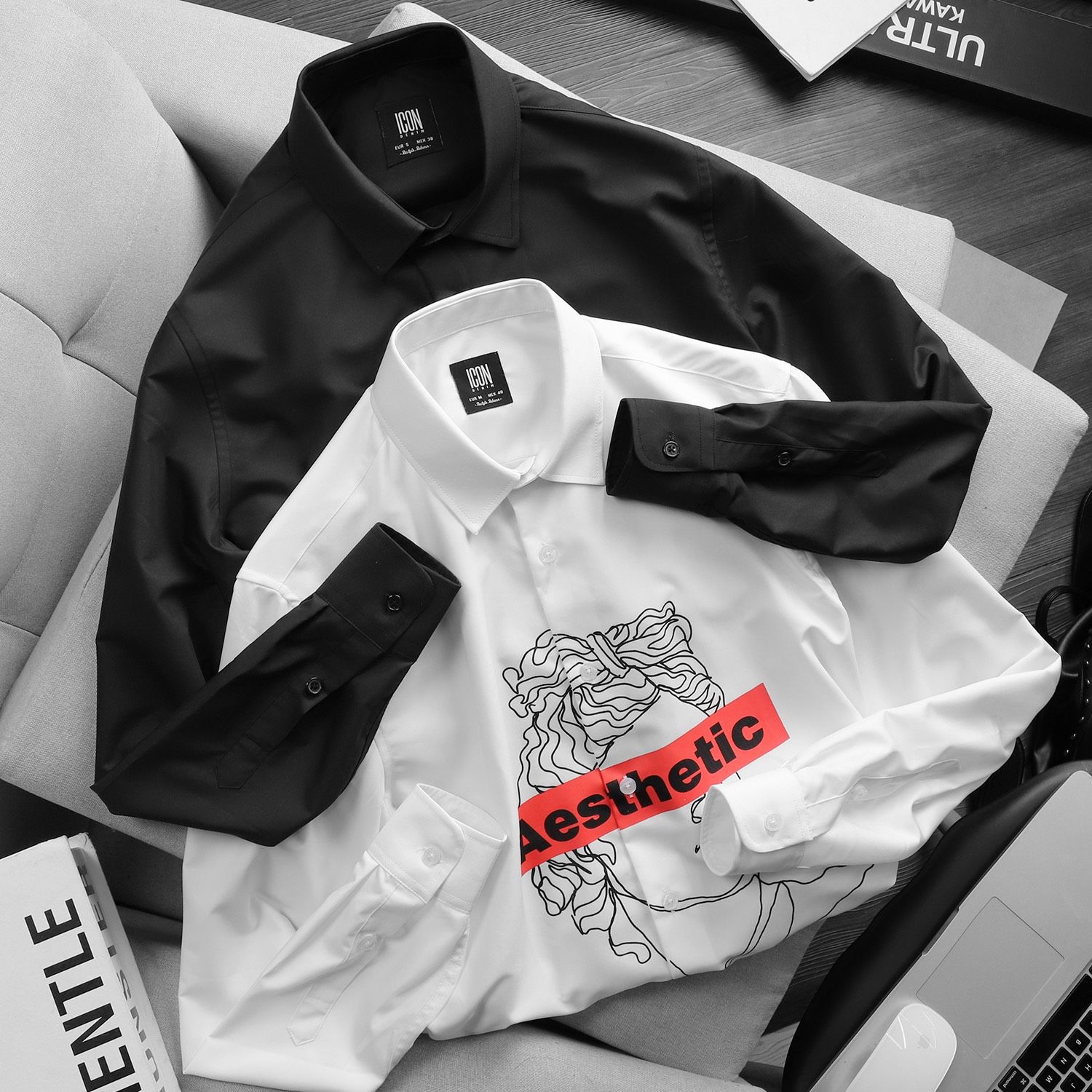 Áo sơmi Icon Denim printed