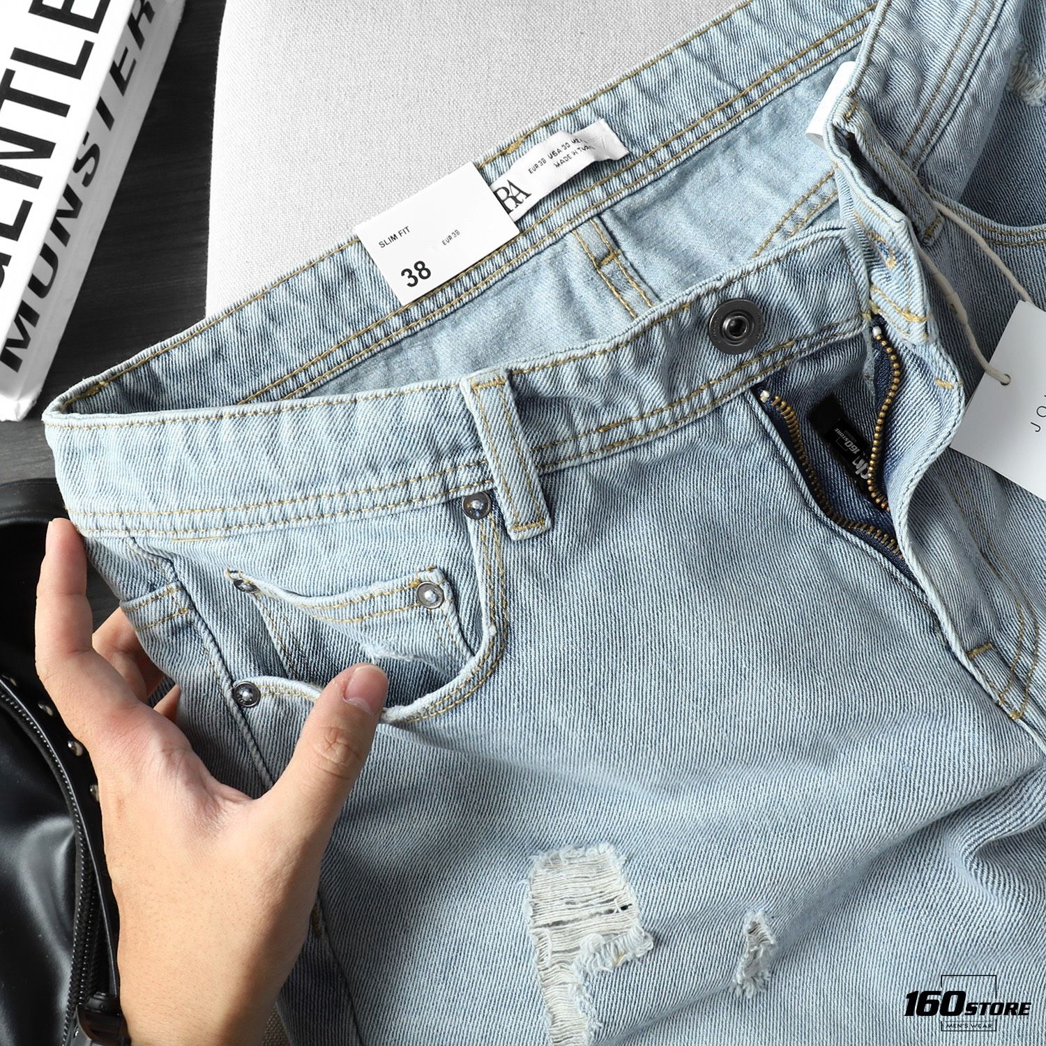 Quần Short Jean ZRA Ripped