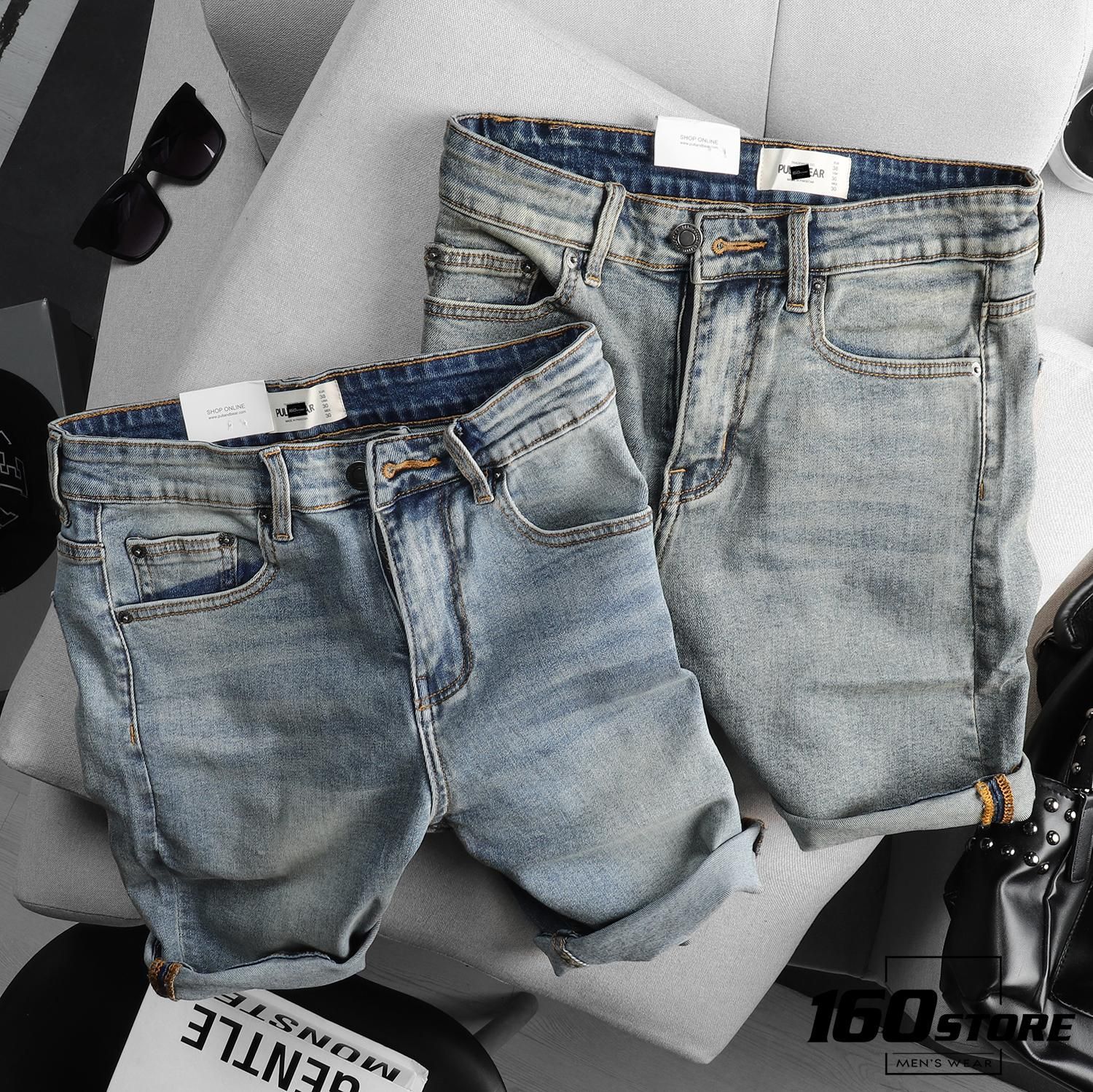 Quần short jean P.B dark blue