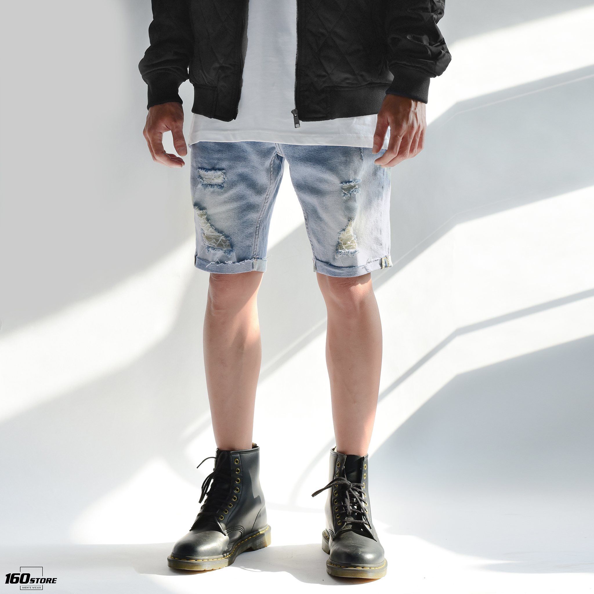 Quần short jeans NOMOUS ESENTIALS Ripped
