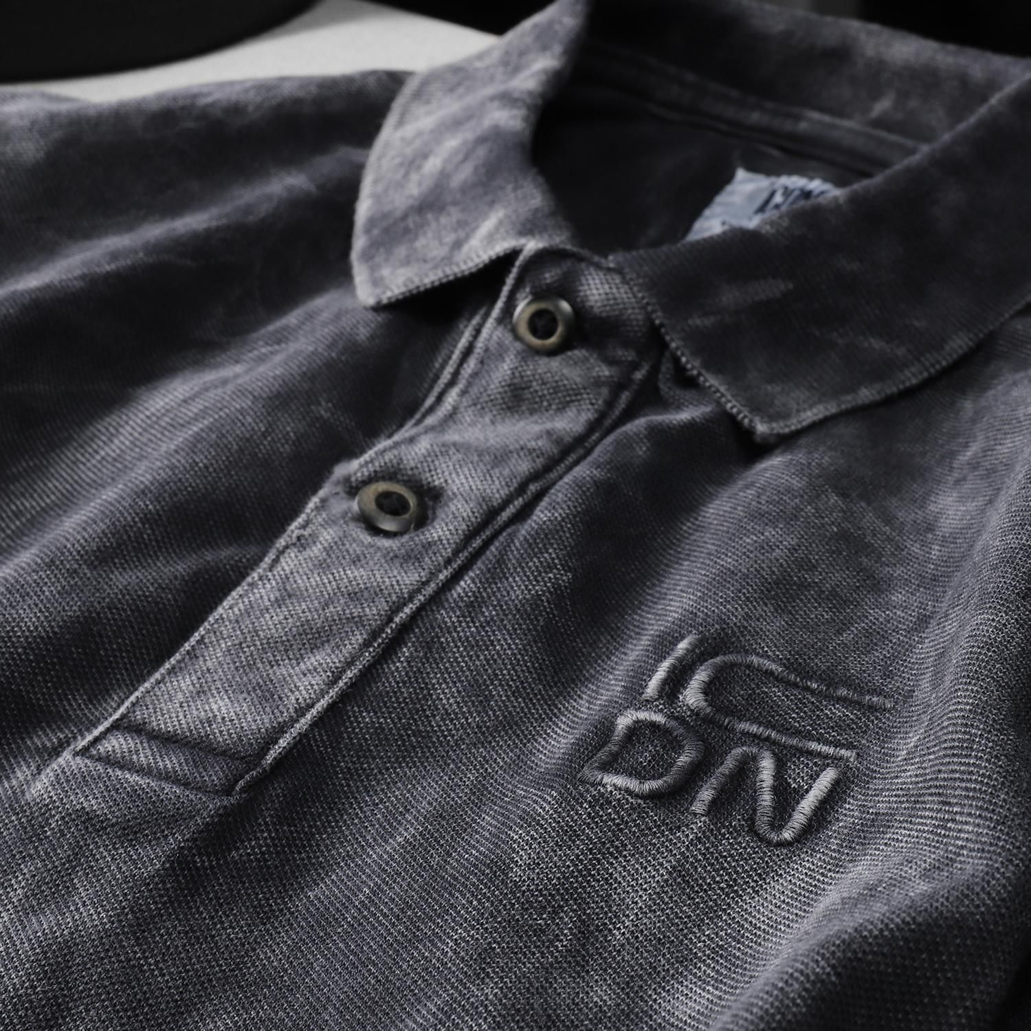 Áo polo ICON DENIM acid wash