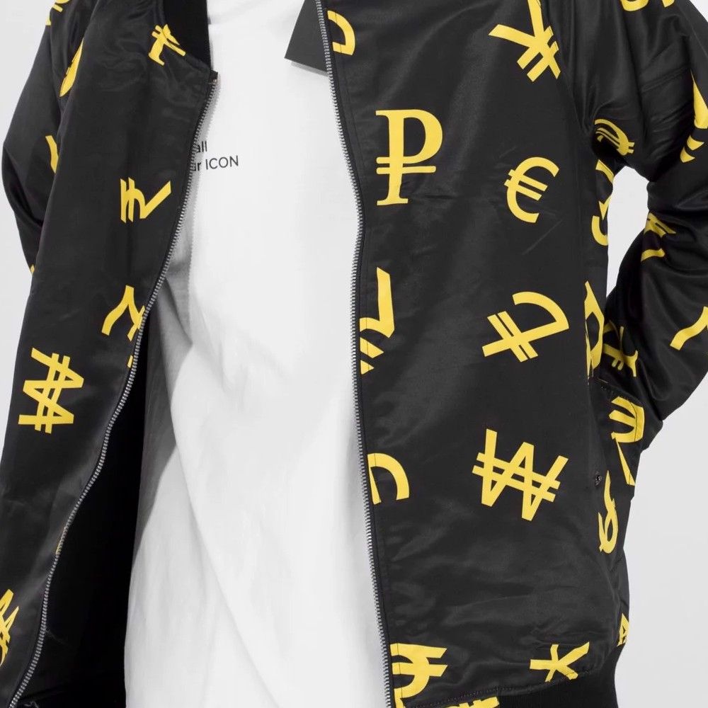 Áo Khoác Bomber Gold Currency Symbols