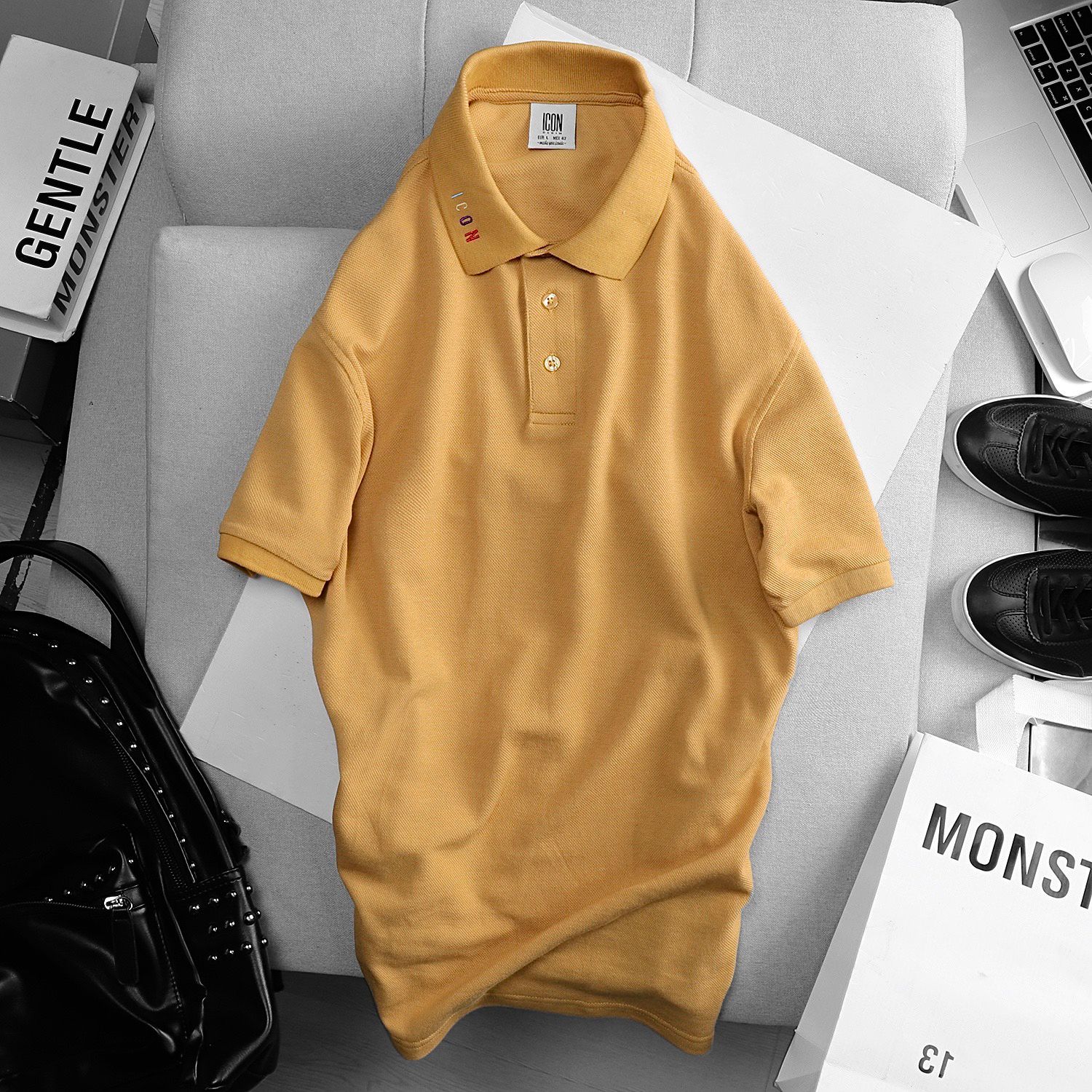 Áo polo ICON DENIM w neck logo
