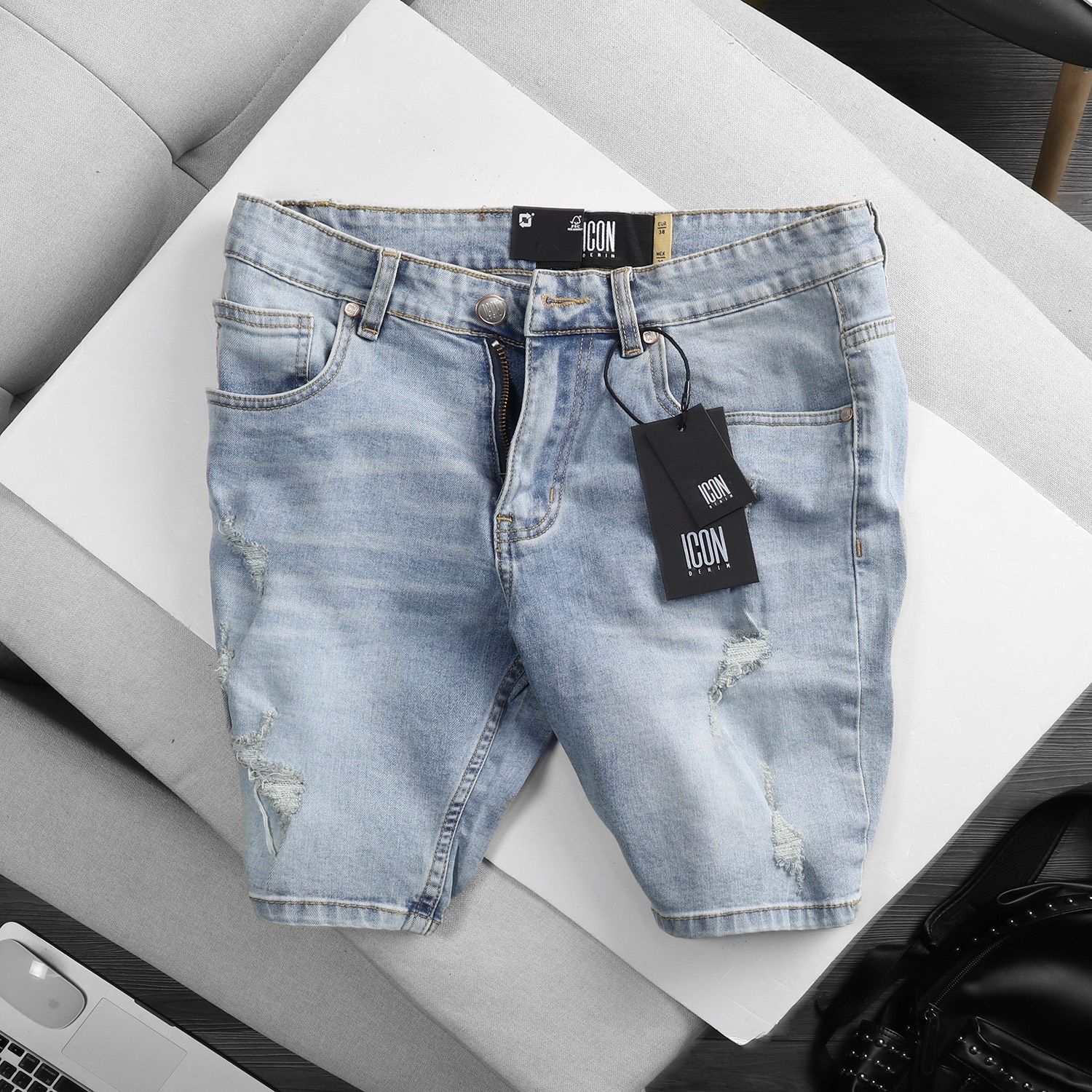 Quần Short Jean ICON DENIM Slim fit