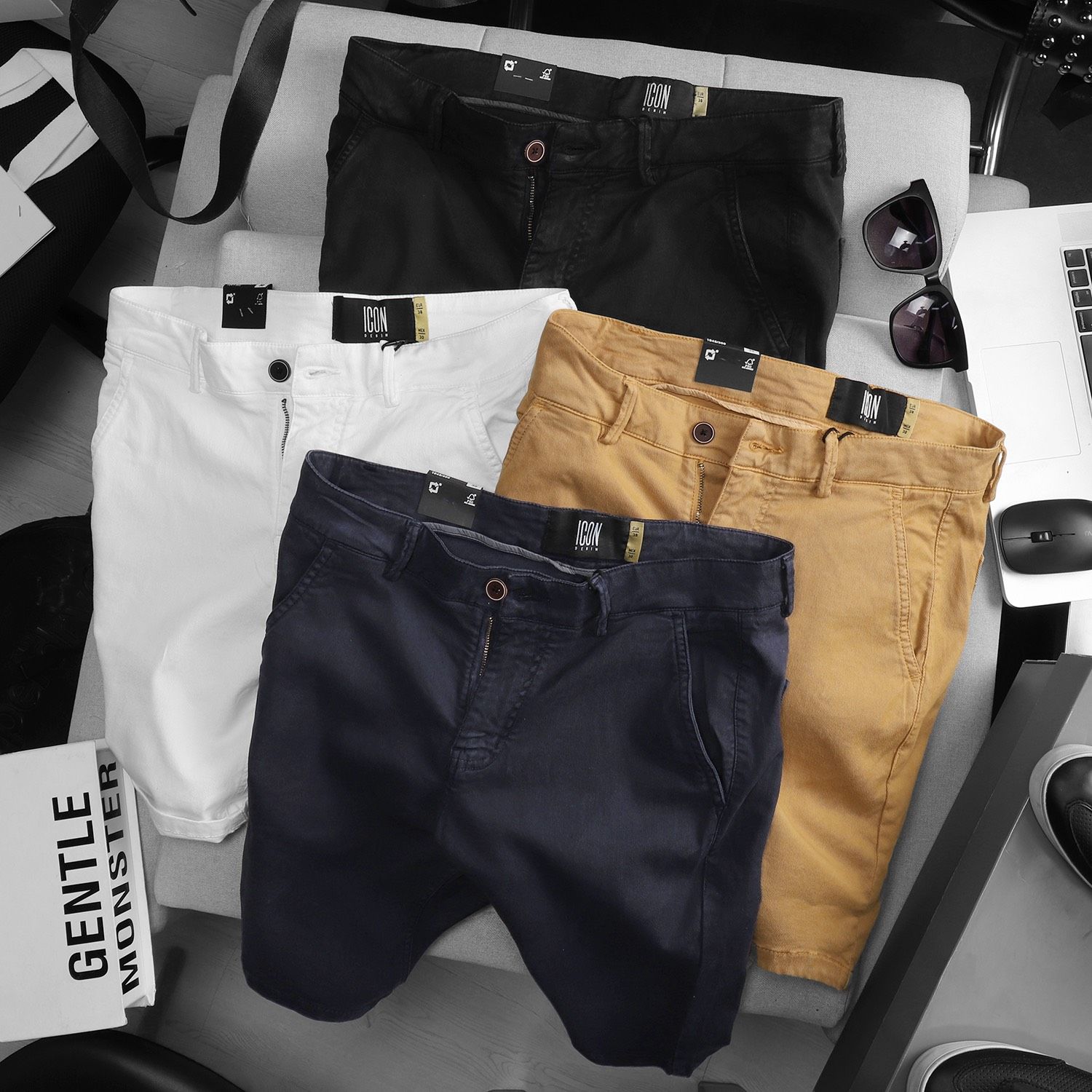 Quần short kaki ICON DENIM w zip pocket