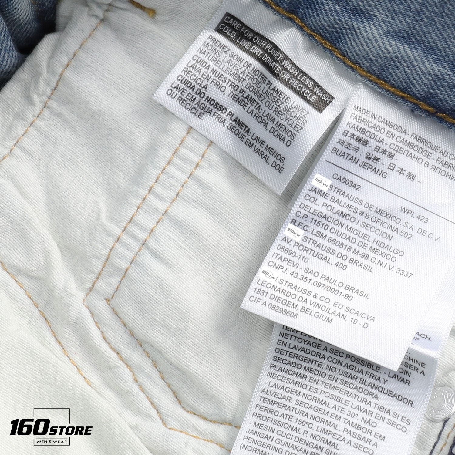 Quần short jean LVIS wash w rips