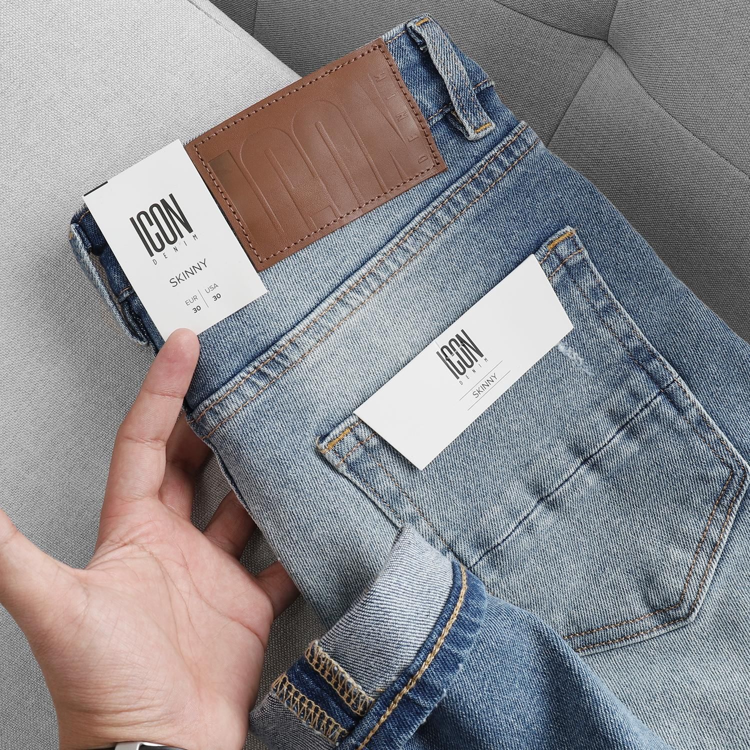 Quần jean ICON DENIM ripped slim fit