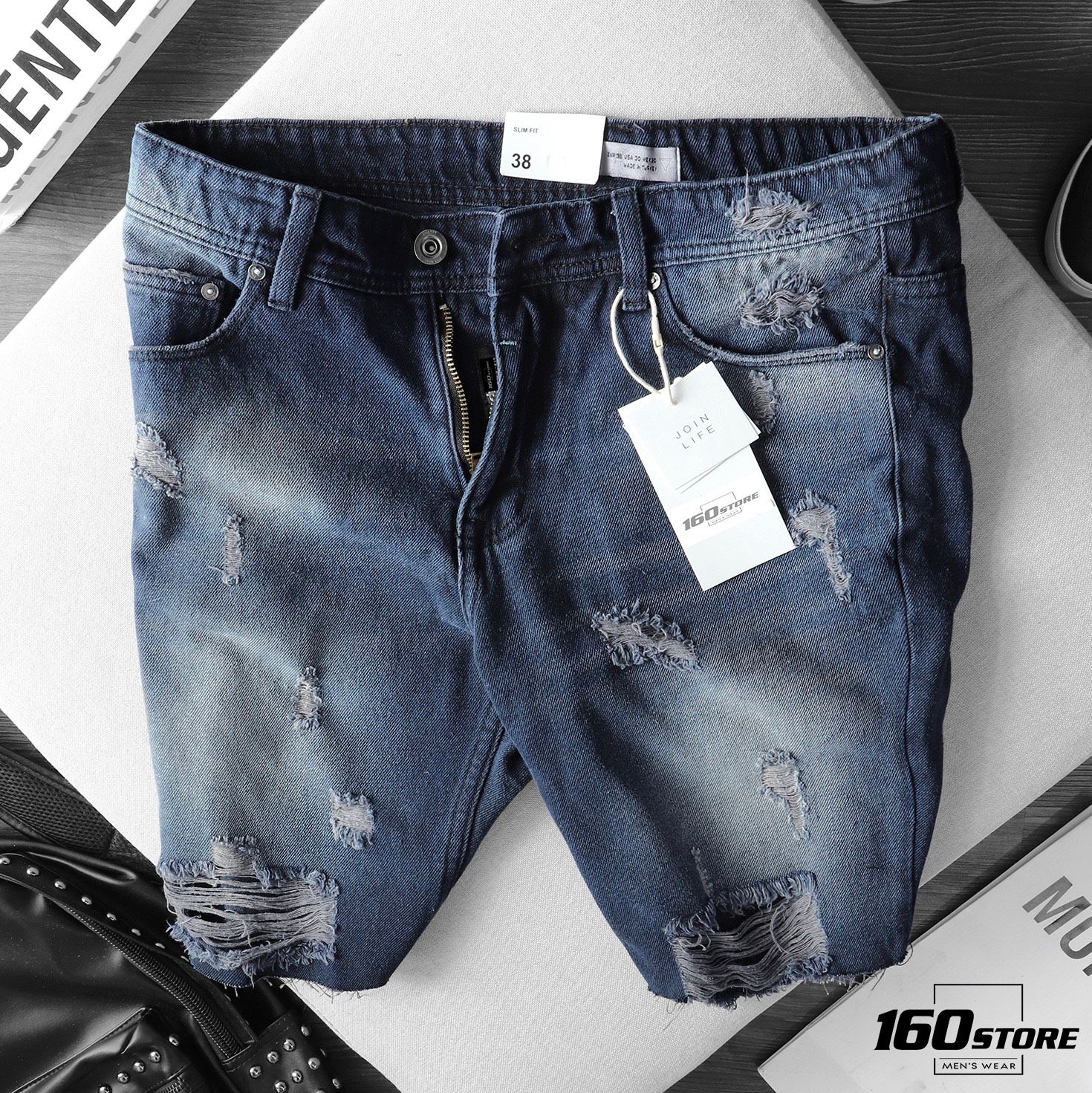 Quần Short Jean ZRA Ripped